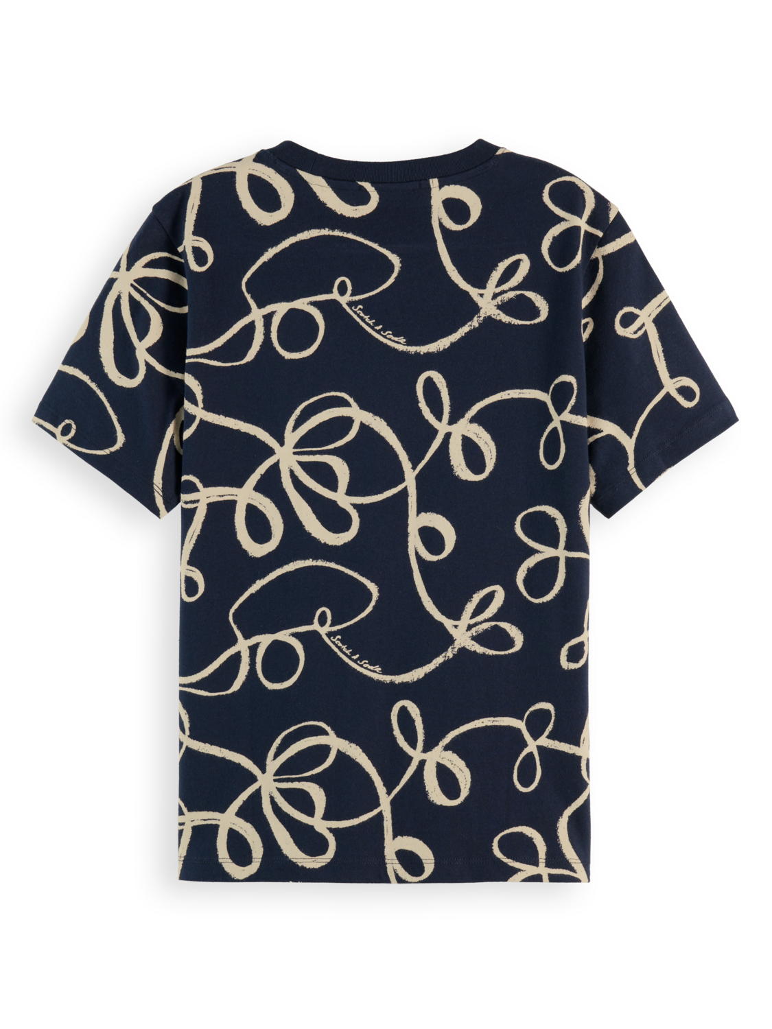 Maison Scotch - Printed Regular Fit Tee - Ribbon Navy AOP