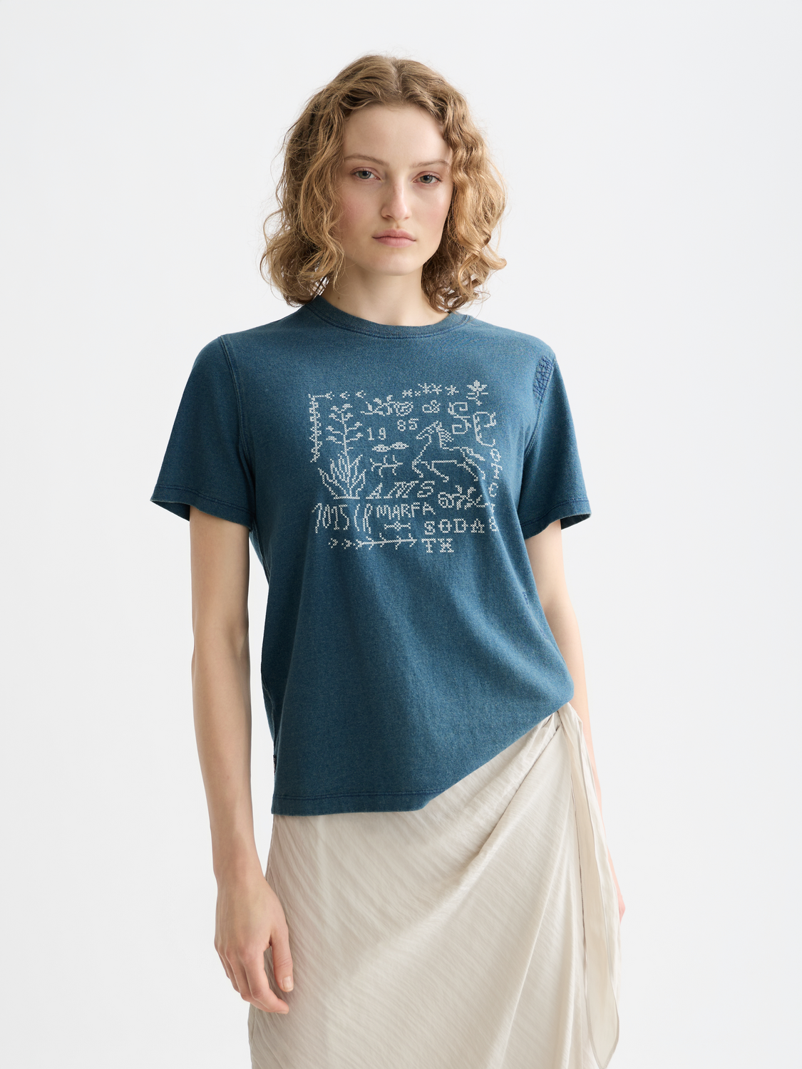 Maison Scotch - Graphic Regular Fit Tee - Indigo