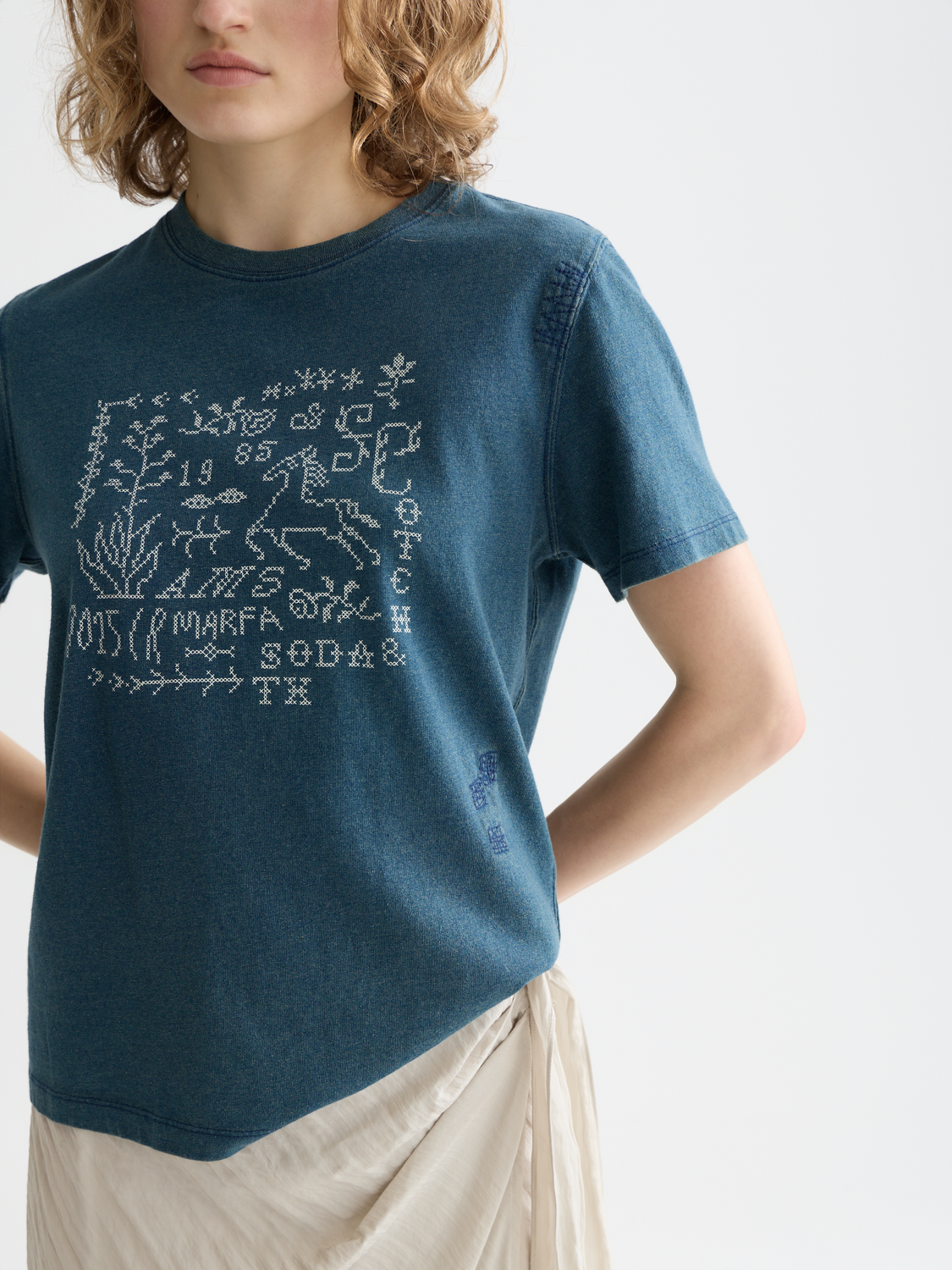 Maison Scotch - Graphic Regular Fit Tee - Indigo
