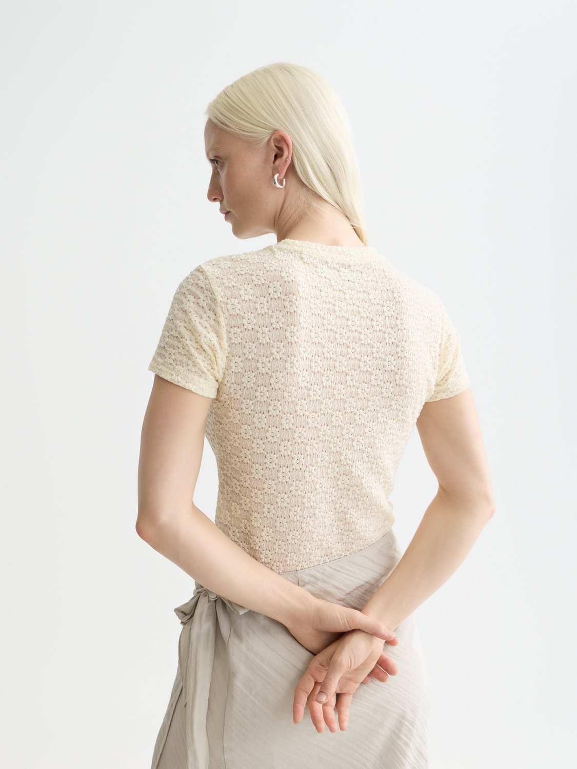 Maison Scotch - Open Structure Slim Fit Top - Eggnog