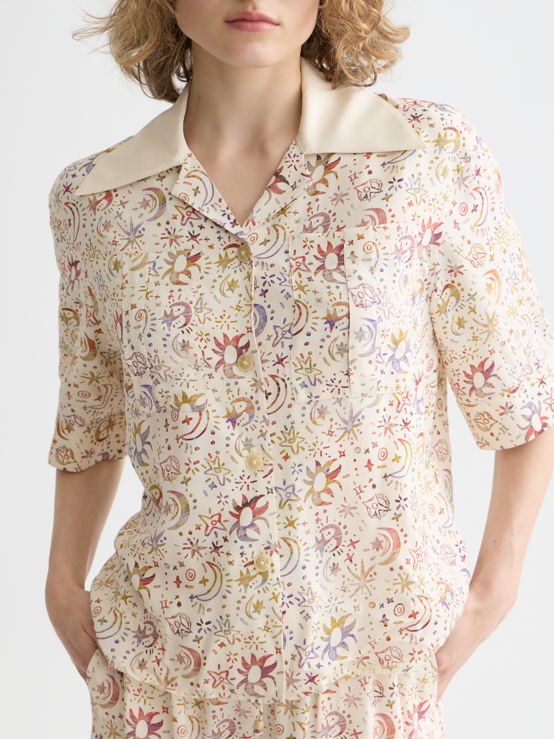 Maison Scotch - Printed SS Shirt - Cosmic Sky Eggnog