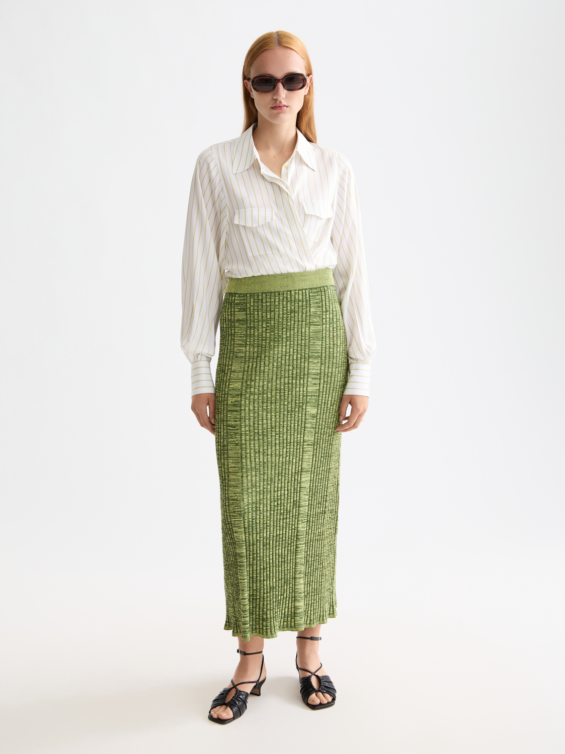 Maison Scotch - Striped Pocket Shirt - Golden Green Stripe