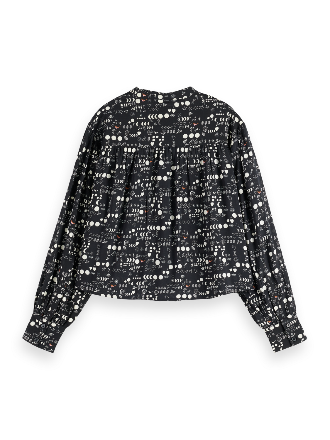 Maison Scotch - Printed Pintuck Blouse - Moon Gardening