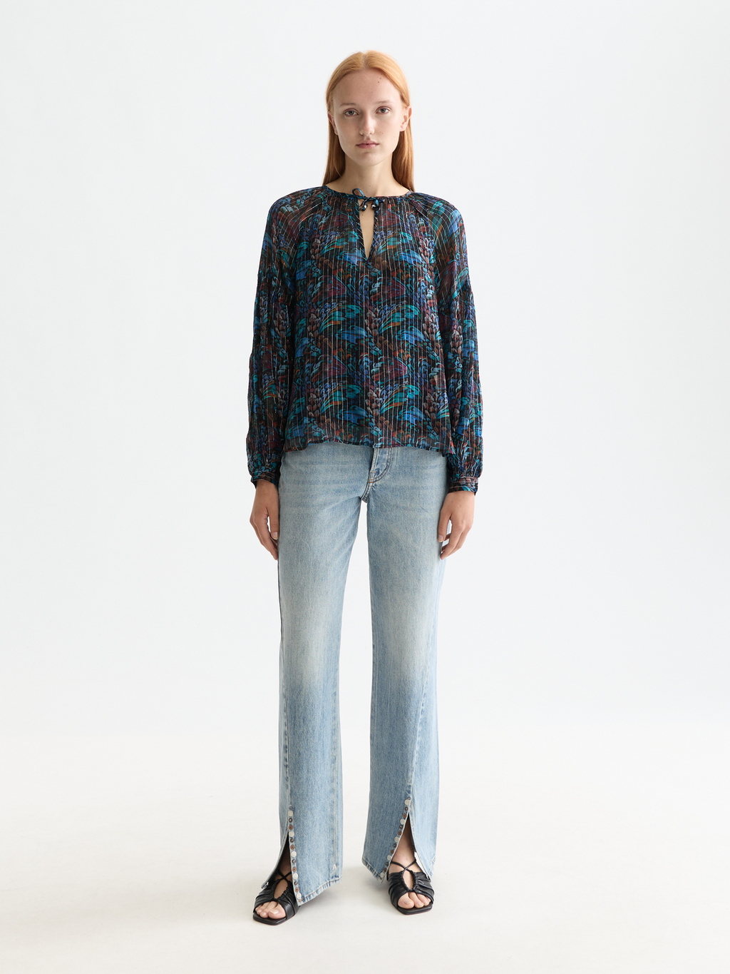 Maison Scotch - Printed Ties Blouse - Pheasant