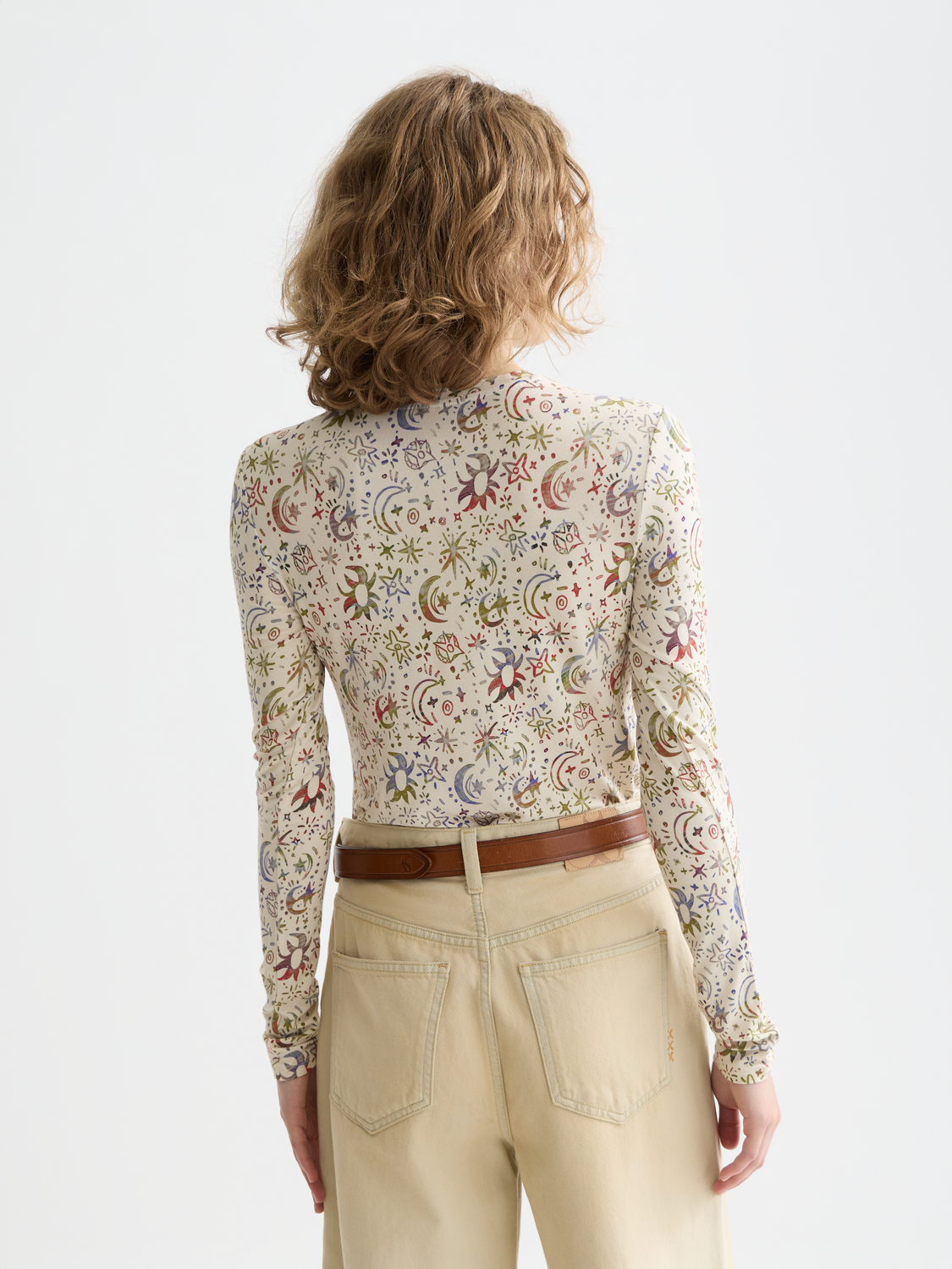 Maison Scotch - All Over Printed LS Tee - Cosmic Sky Eggnog