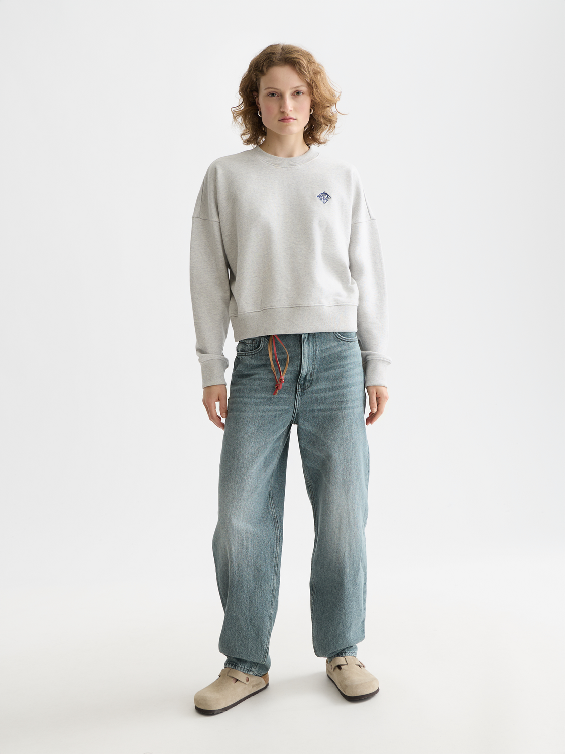 Maison Scotch - Embroidered Logo Sweatshirt - Grey Melange