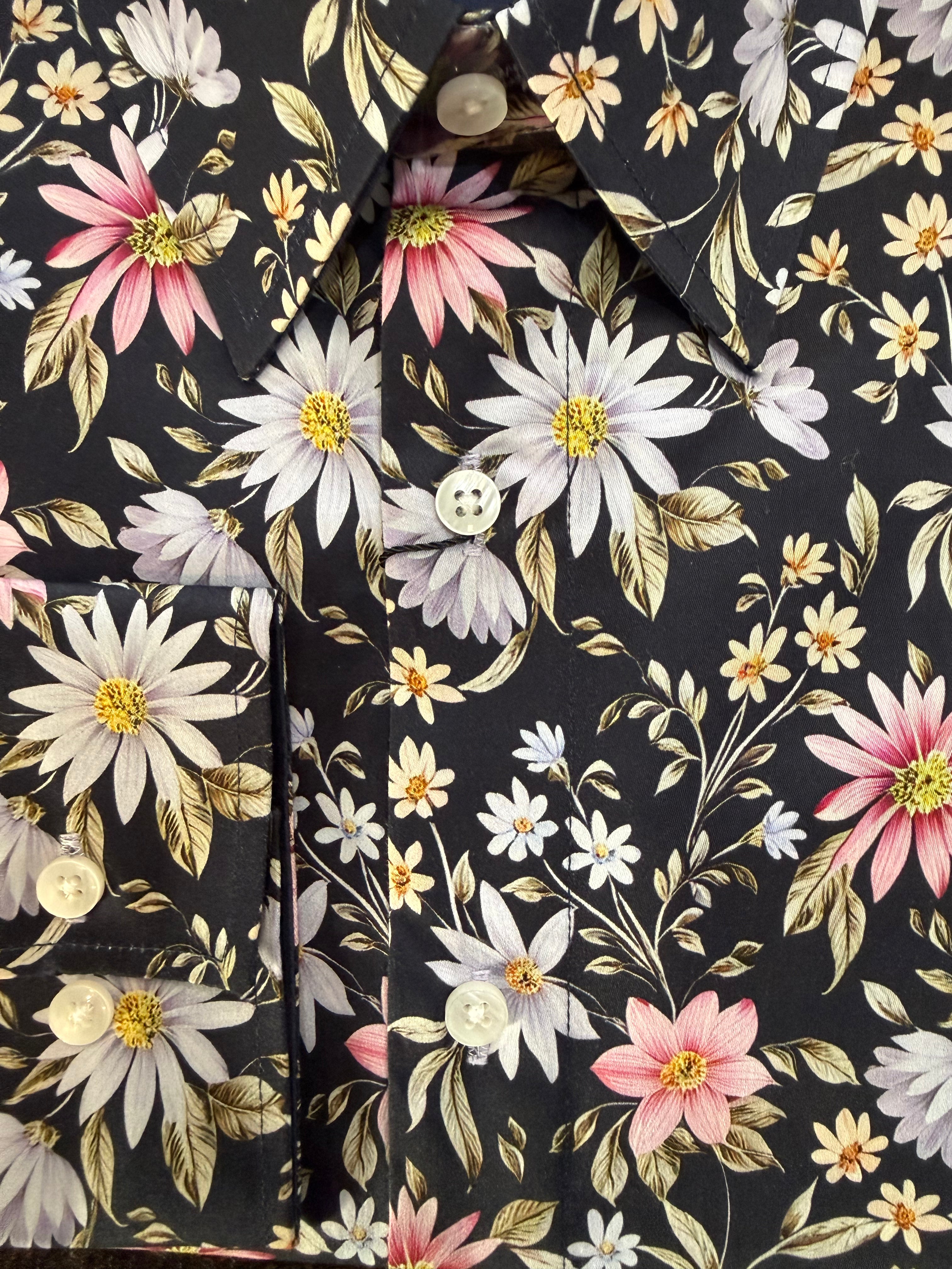English Laundry - John Lennon LS Shirt - Bright Navy Floral