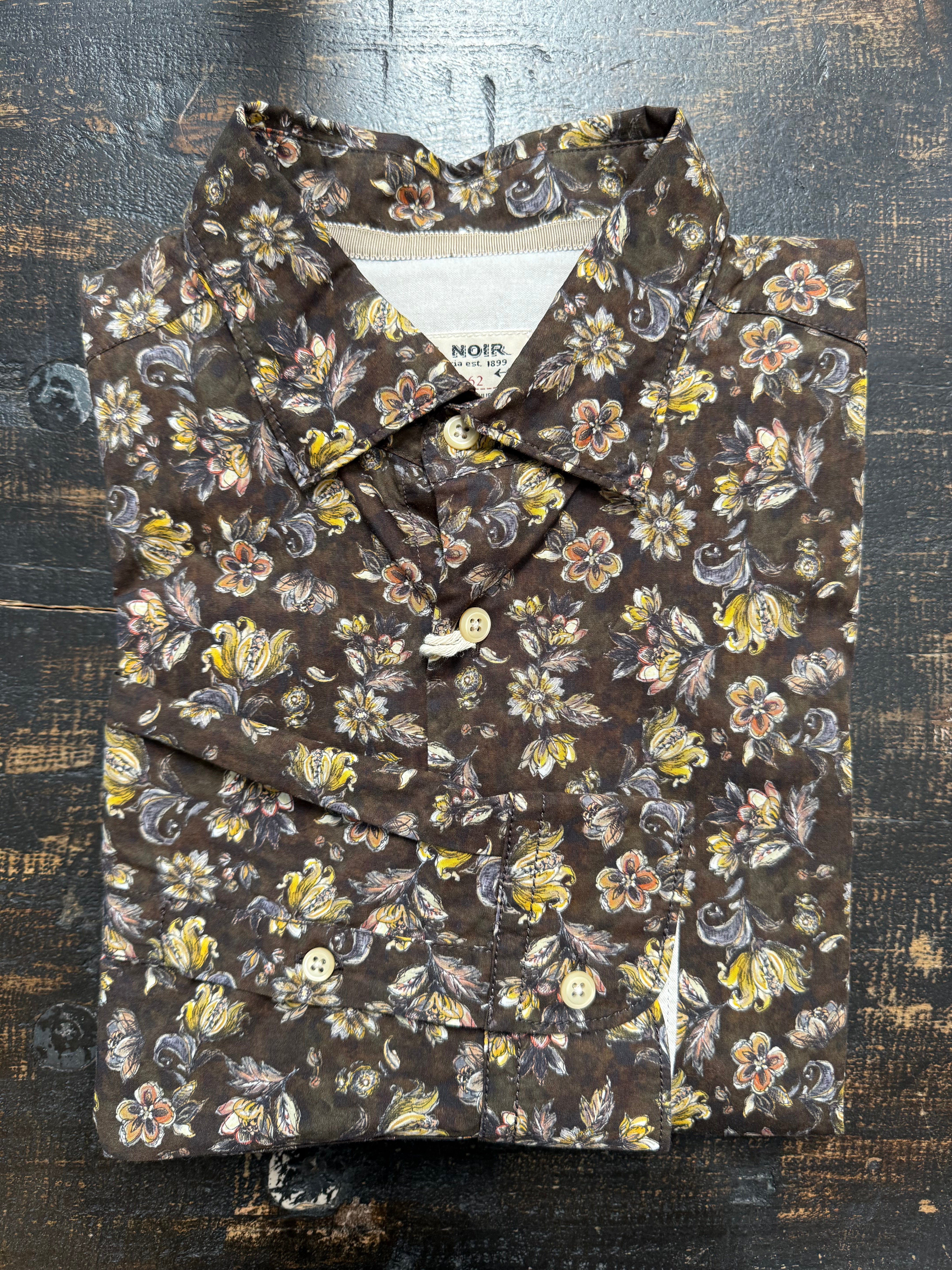 Fil Noir - Treviso HBD Shirt - Yellow/Brown Floral