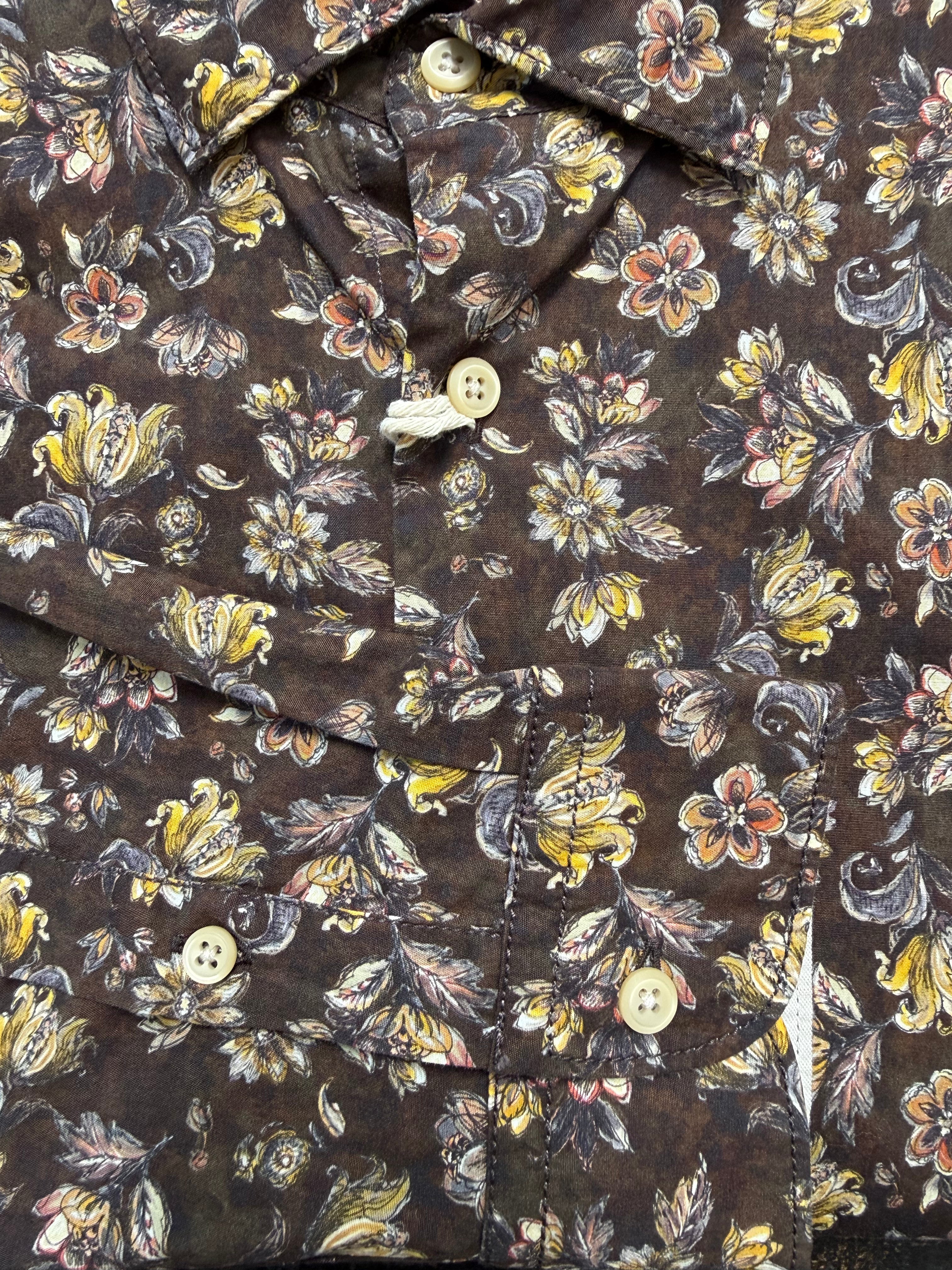 Fil Noir - Treviso HBD Shirt - Yellow/Brown Floral