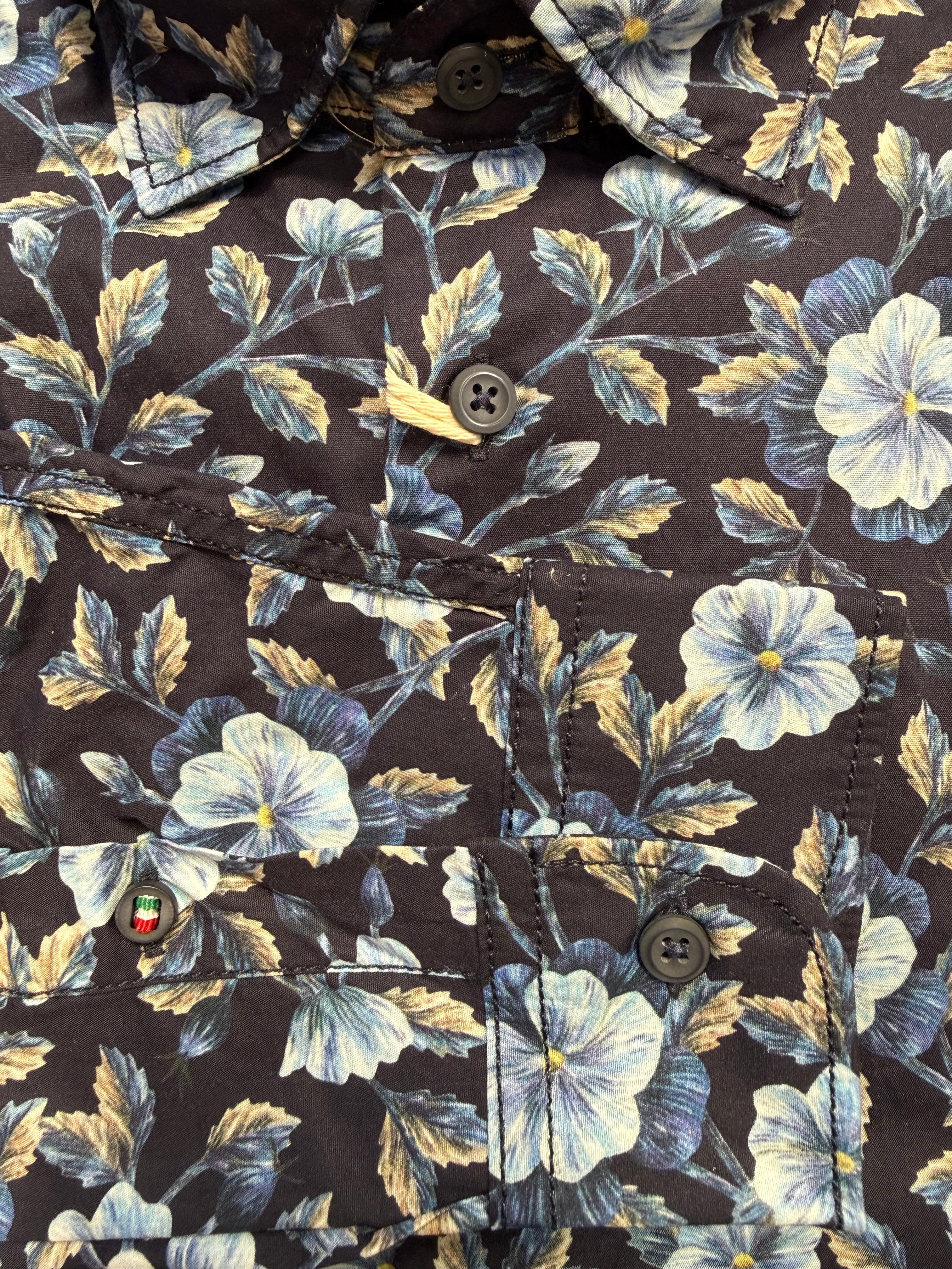 Fil Noir - Treviso HBD Shirt - Navy Blue Flower Bush