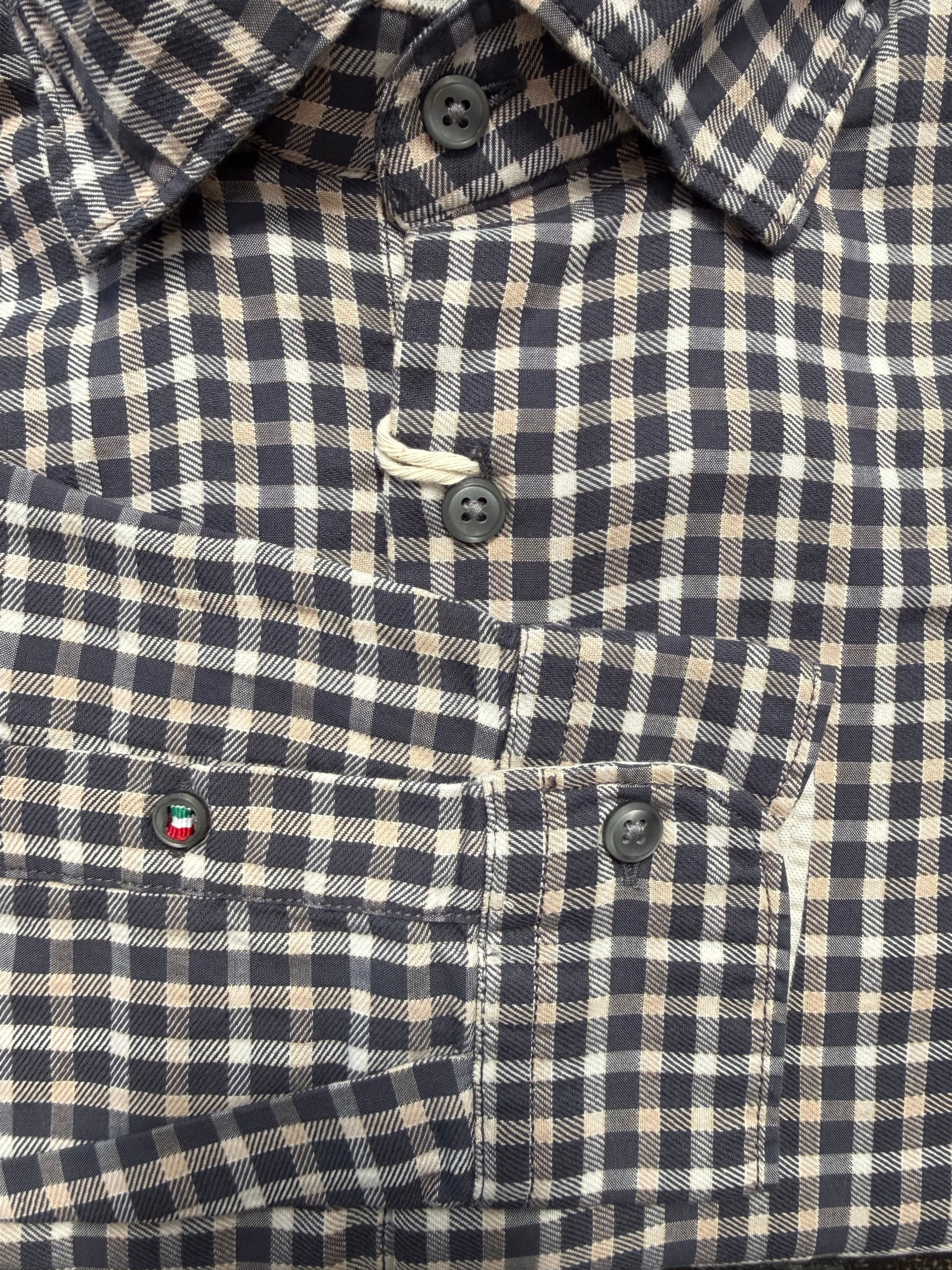 Fil Noir - Treviso HBD Shirt - Asphalt/Beige Gingham