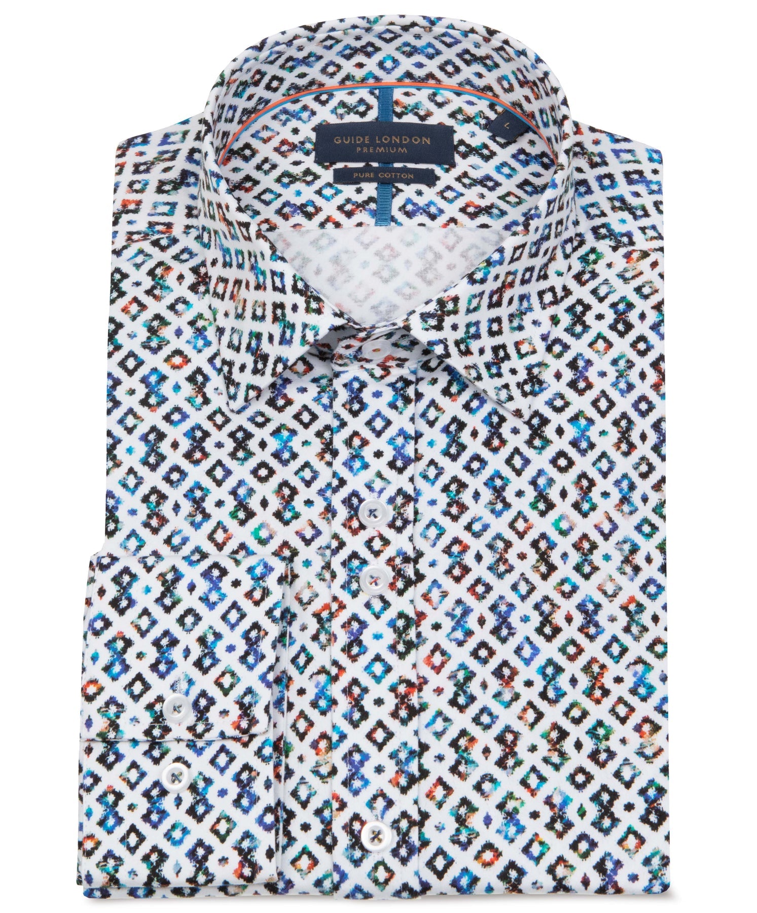 Guide London - Geometric Print LS Shirt - Multi