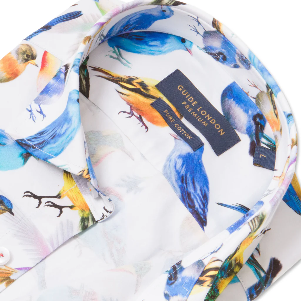 Guide London - Birds LS Shirt - White/Multi