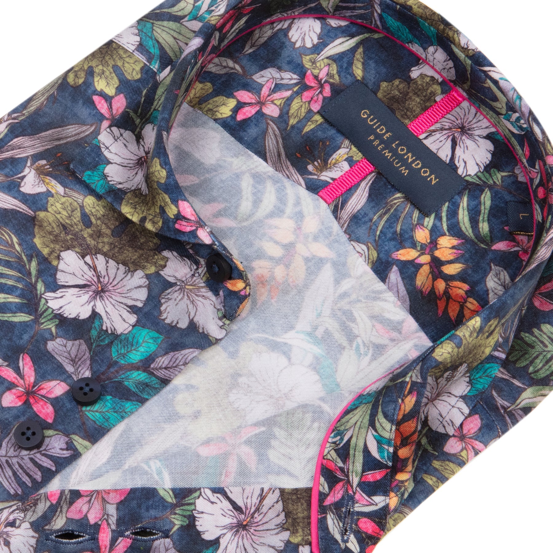 Guide London - Vibrant Floral Print LS Shirt - Multi