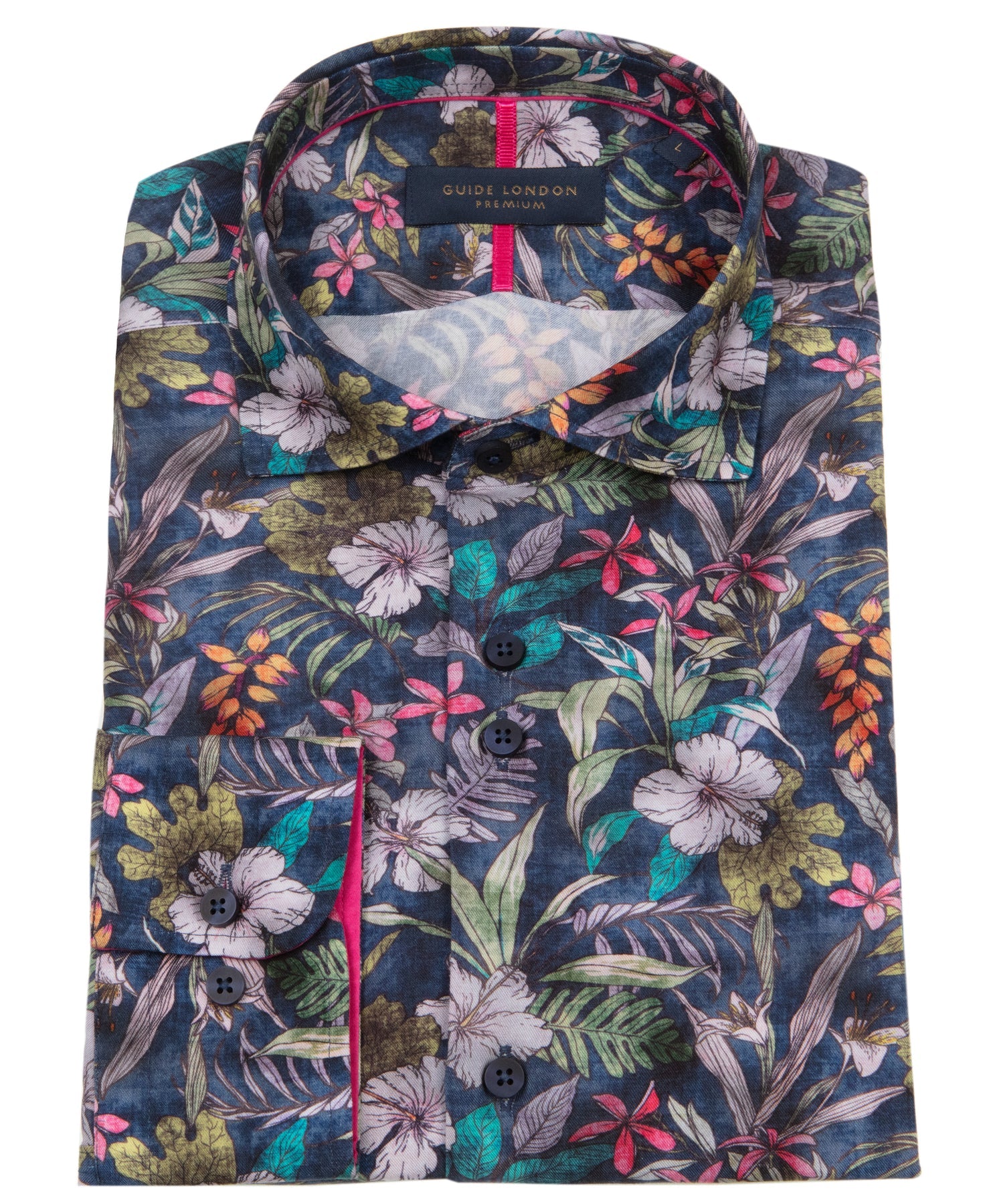 Guide London - Vibrant Floral Print LS Shirt - Multi