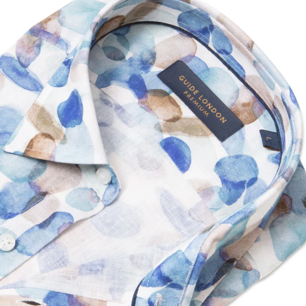 Guide London - Stones LS Shirt - Beige/Blue
