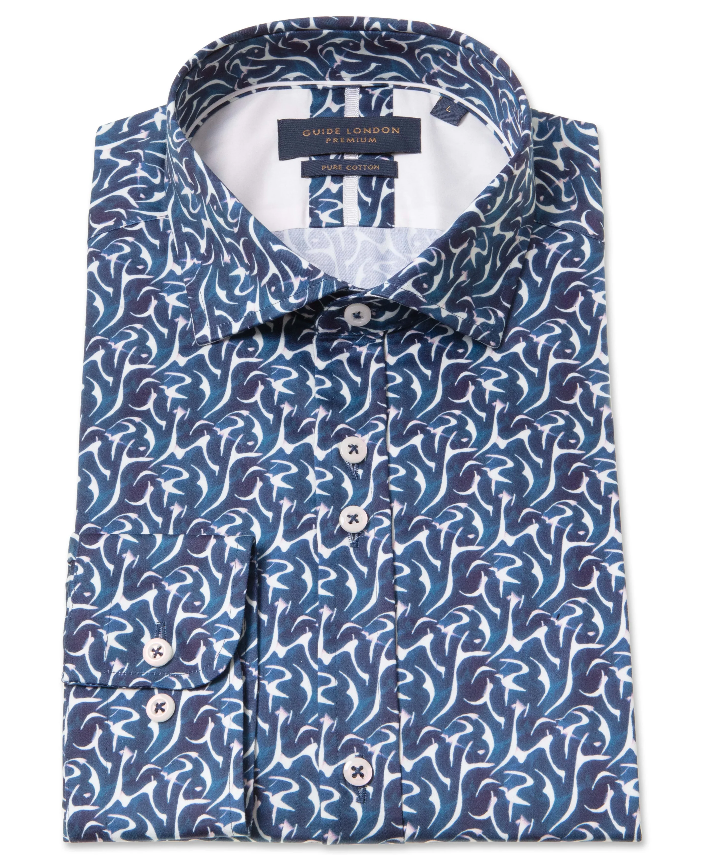 Guide London - Fluid LS Shirt - Navy/White