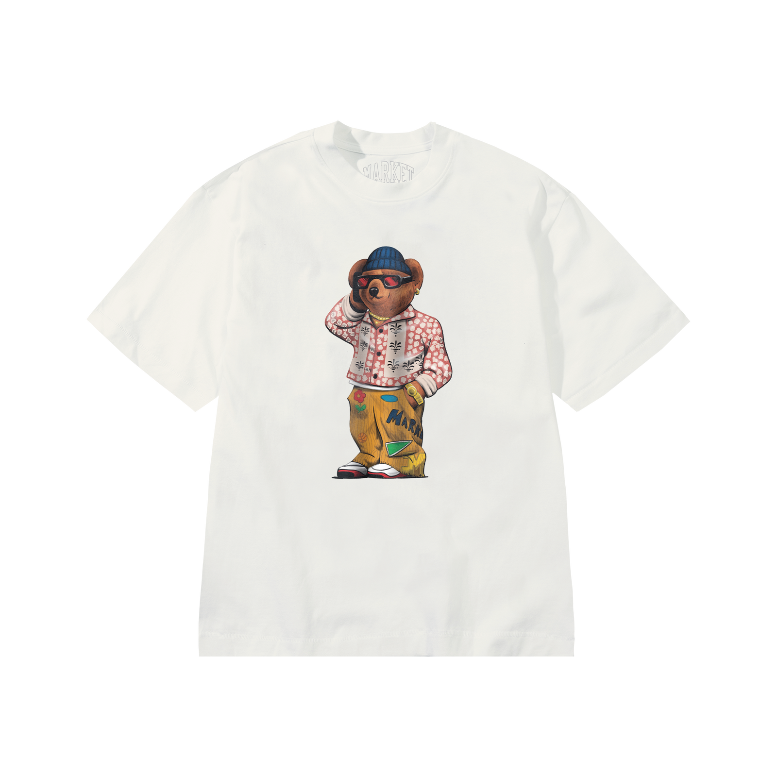 Market - Folk Fitted Bear Tee - Unbleached