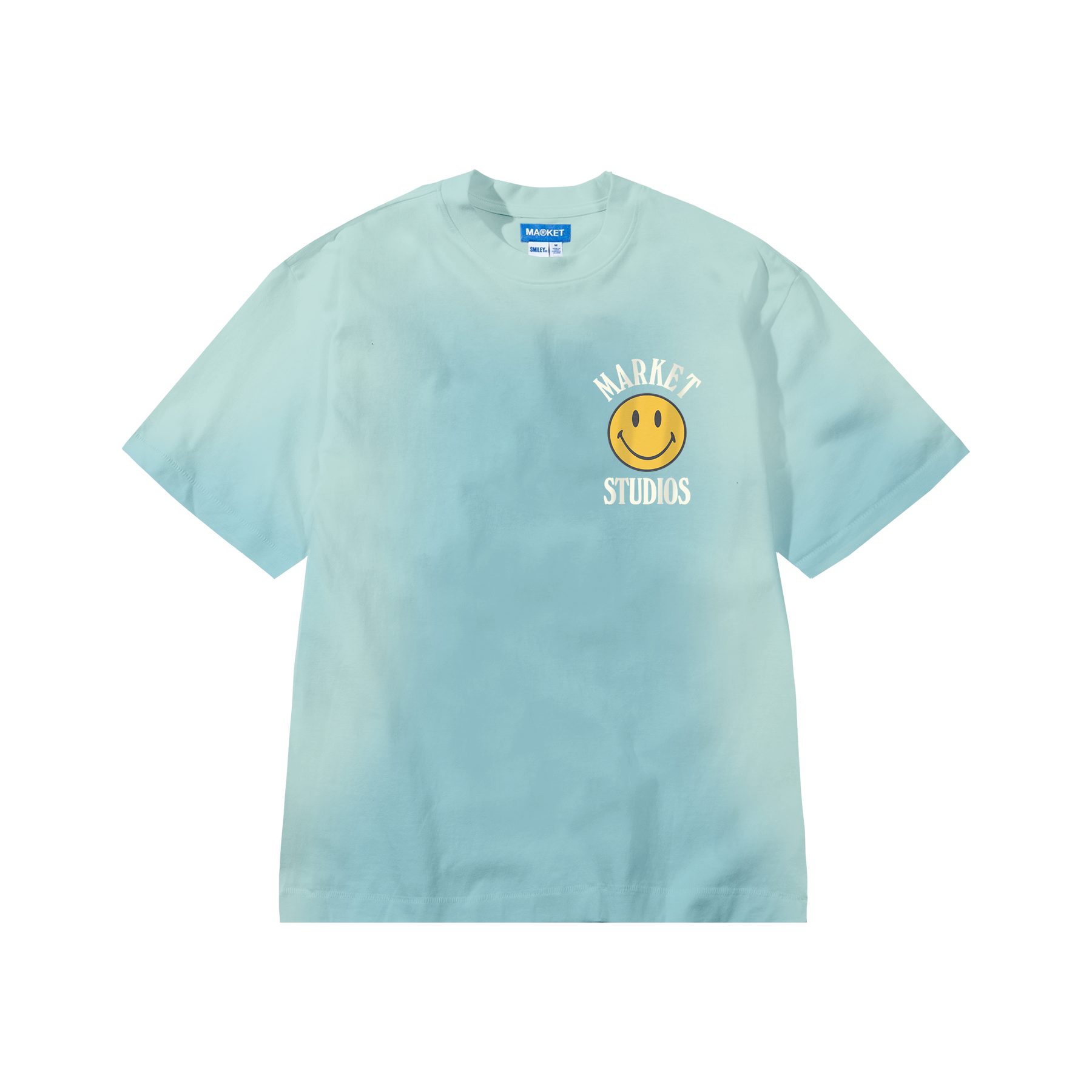 Market - Smiley Upside Down Lockup Tee - Retro Blue