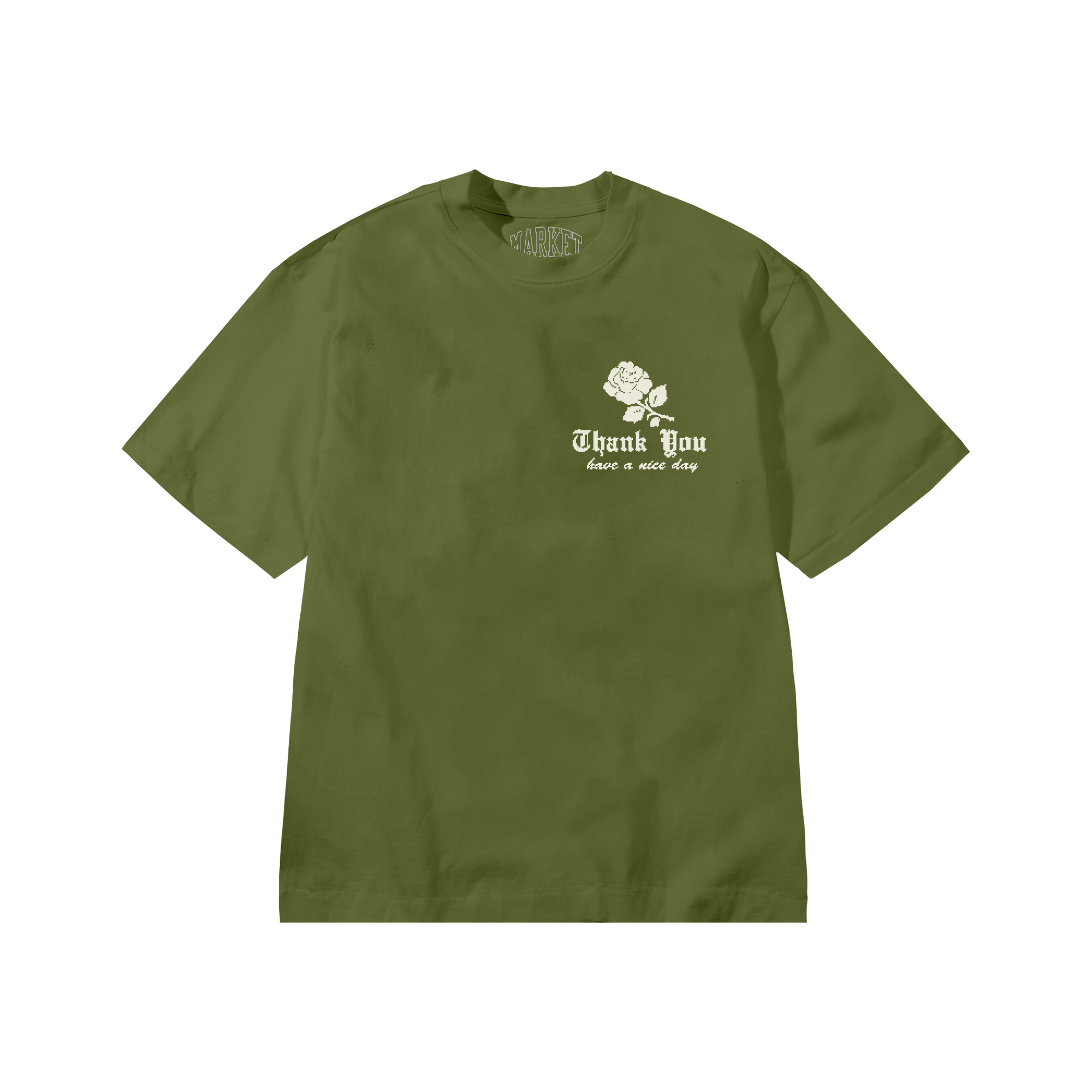 Market - Thank You Needlepoint Tee - Sea Kelp