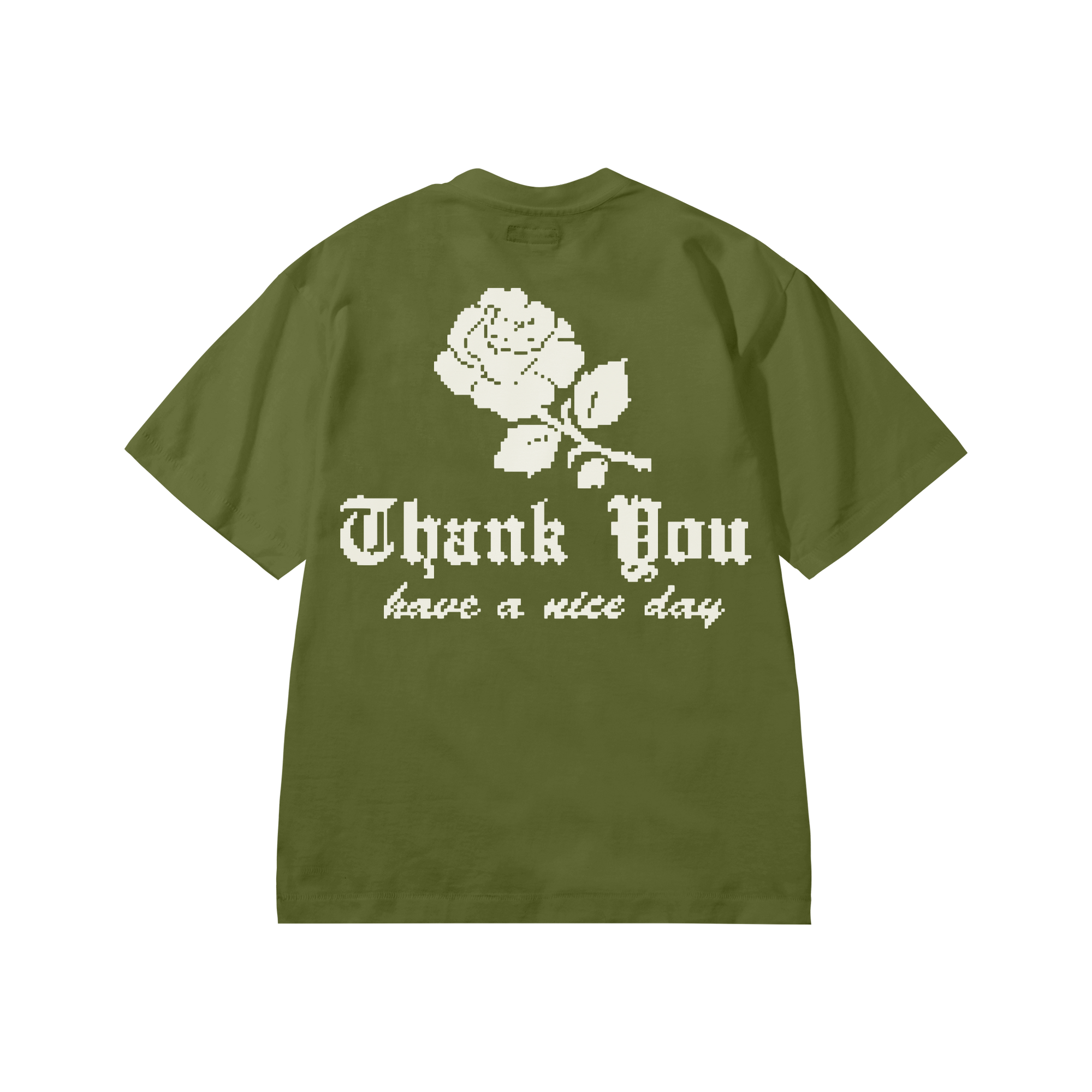 Market - Thank You Needlepoint Tee - Sea Kelp