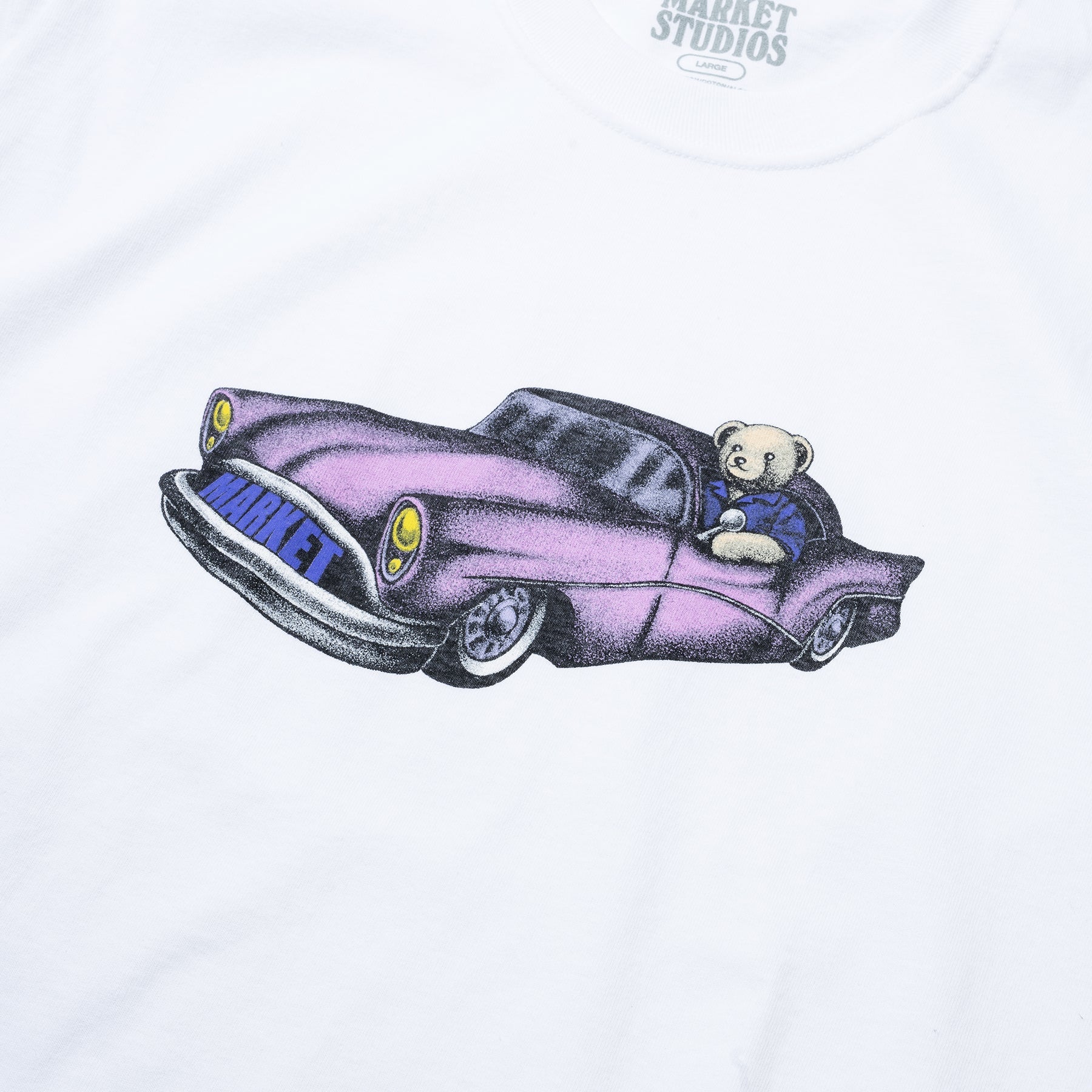 Market - Lowrider Bear Tee - White