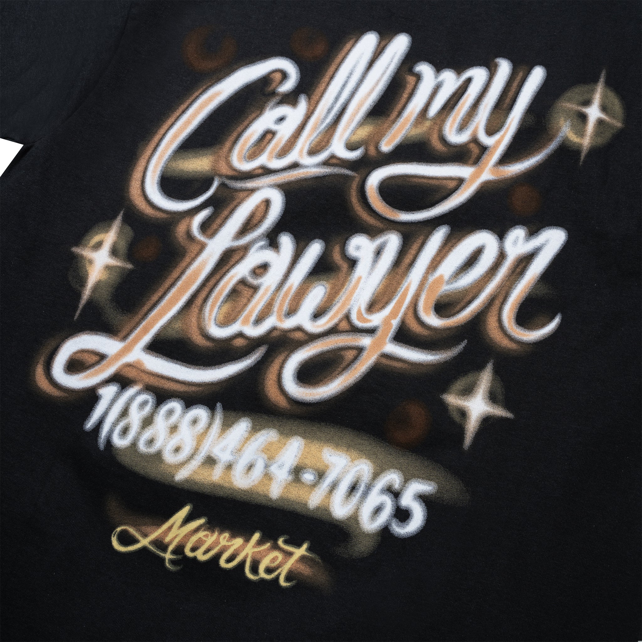Market - Airbrush Call My Lawyer Tee - Black