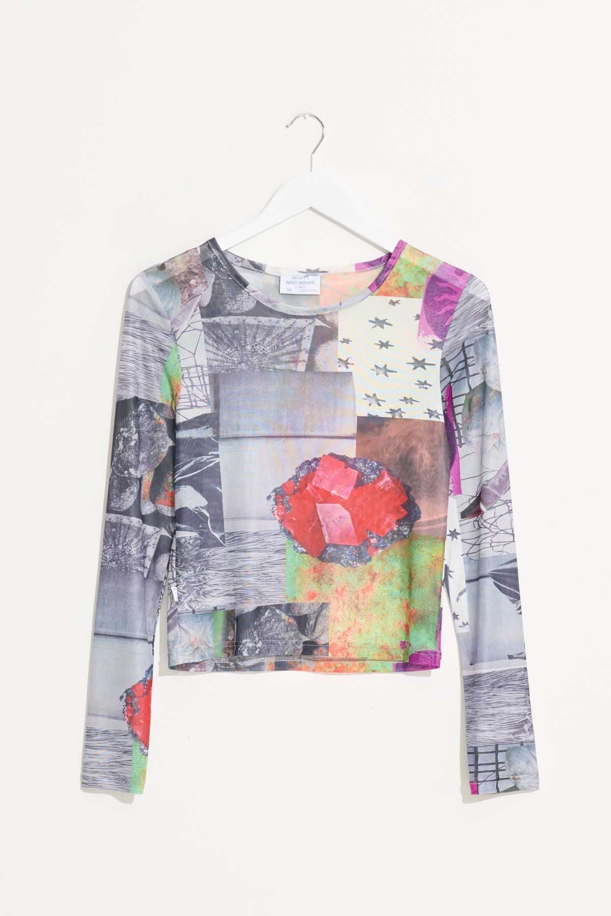 Misfit - Primavera LS Mesh Top - White Multi