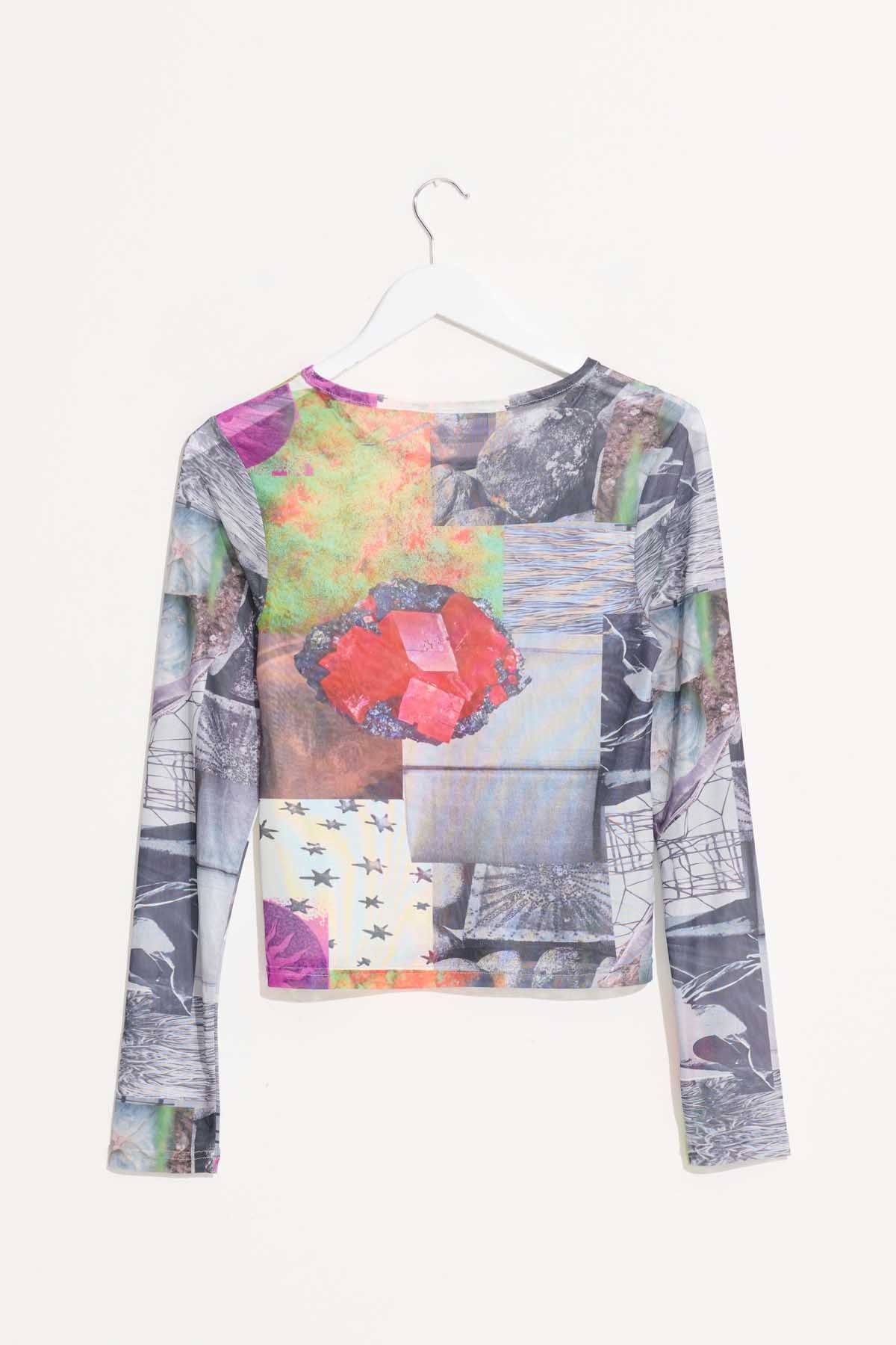 Misfit - Primavera LS Mesh Top - White Multi