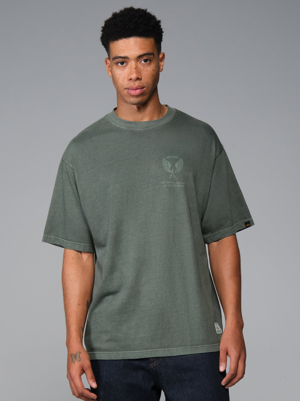 Alpha Ind. - Essential Battlewash Air Corps Relaxed Tee - Deep Forest