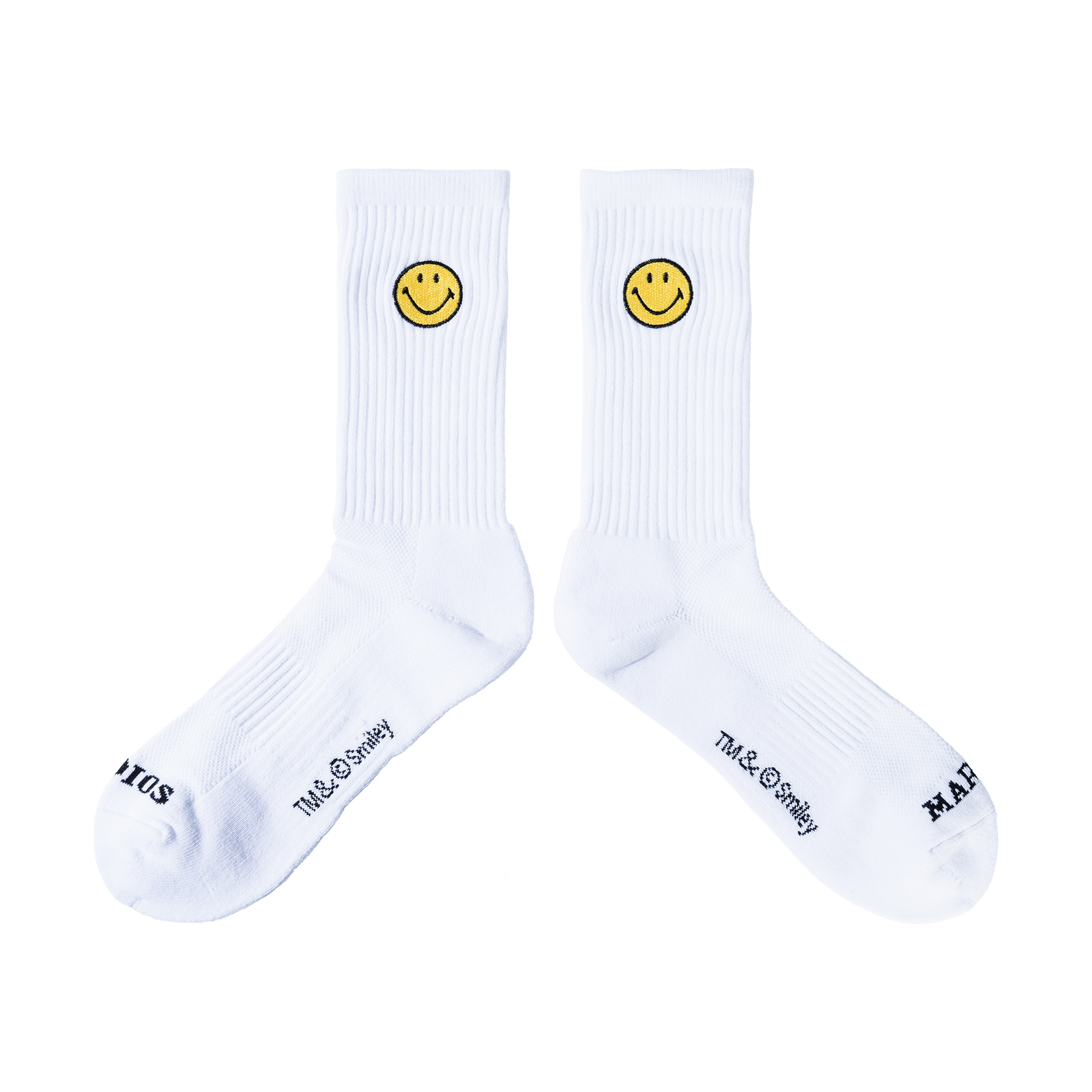 Market - Smiley Badge Socks - White