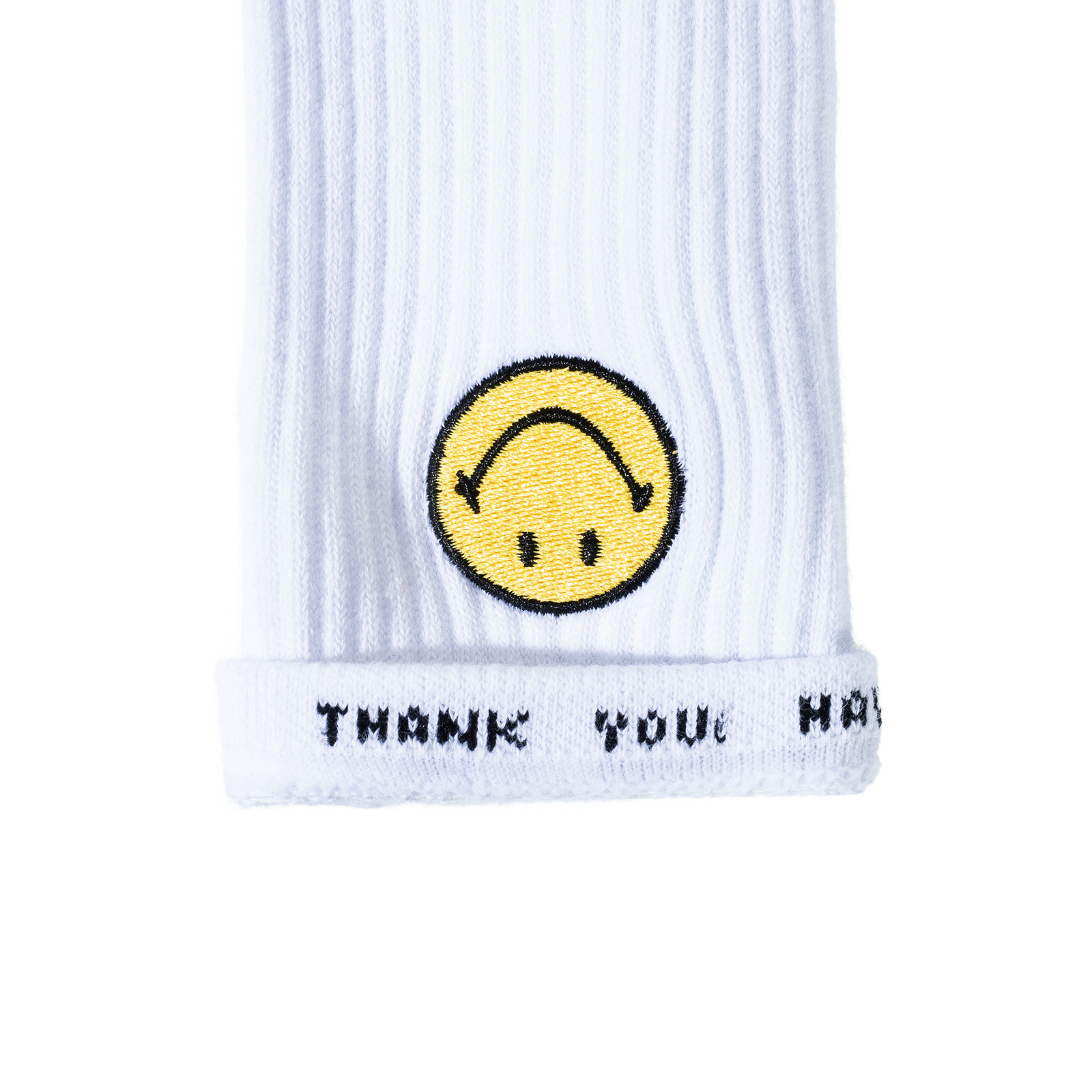 Market - Smiley Badge Socks - White