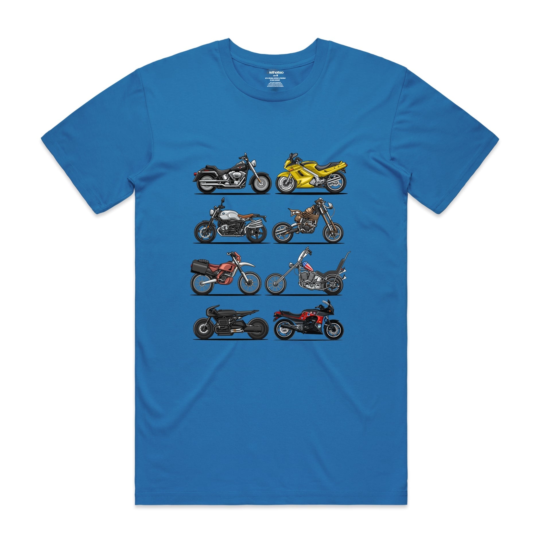 Isthatso - Movie Motorcycles SS Tee - Bright Blue