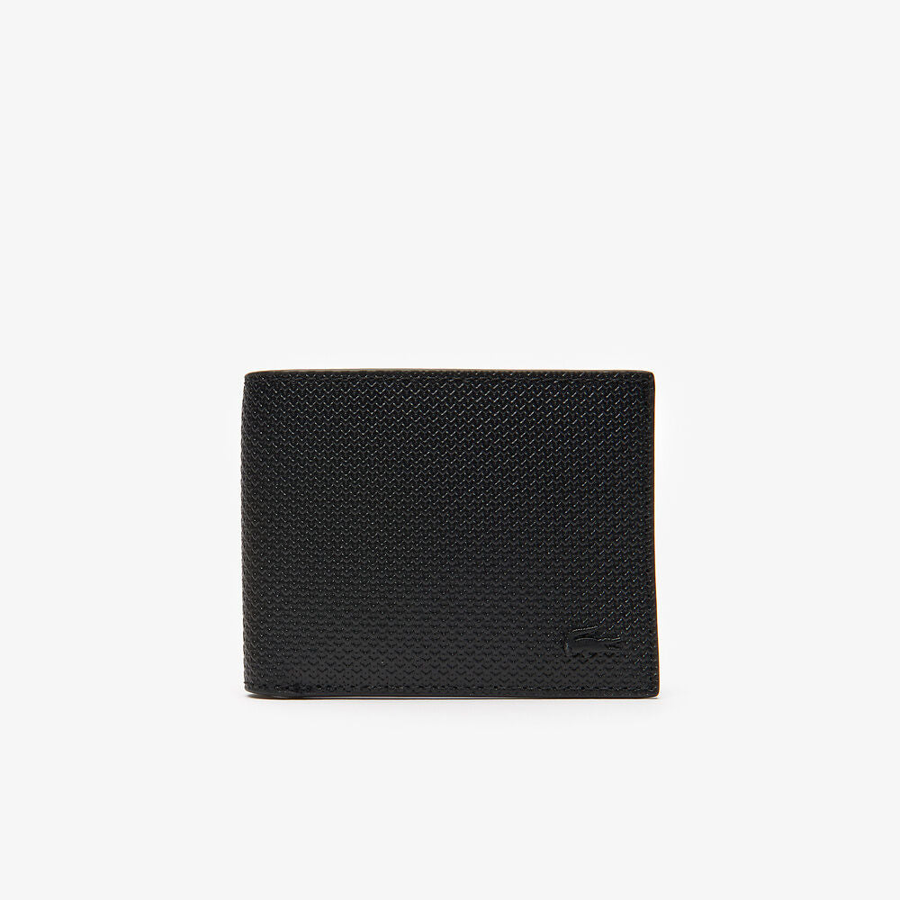 Lacoste - Chantaco Piqué Leather 3 Card Wallet - Noir