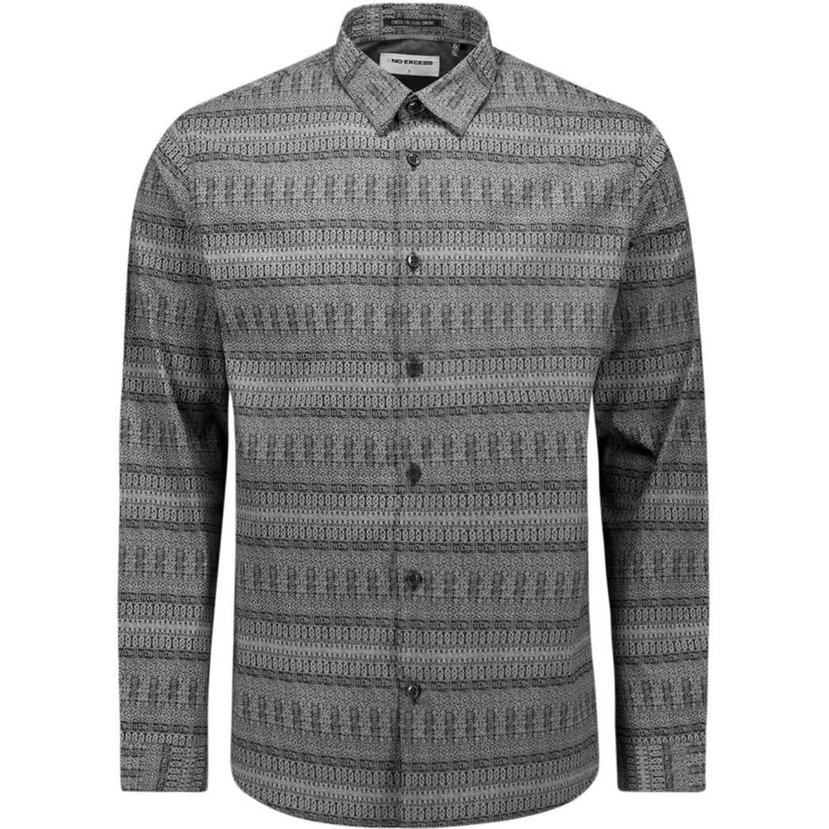 No Excess - Geometric Micro LS Shirt - Night