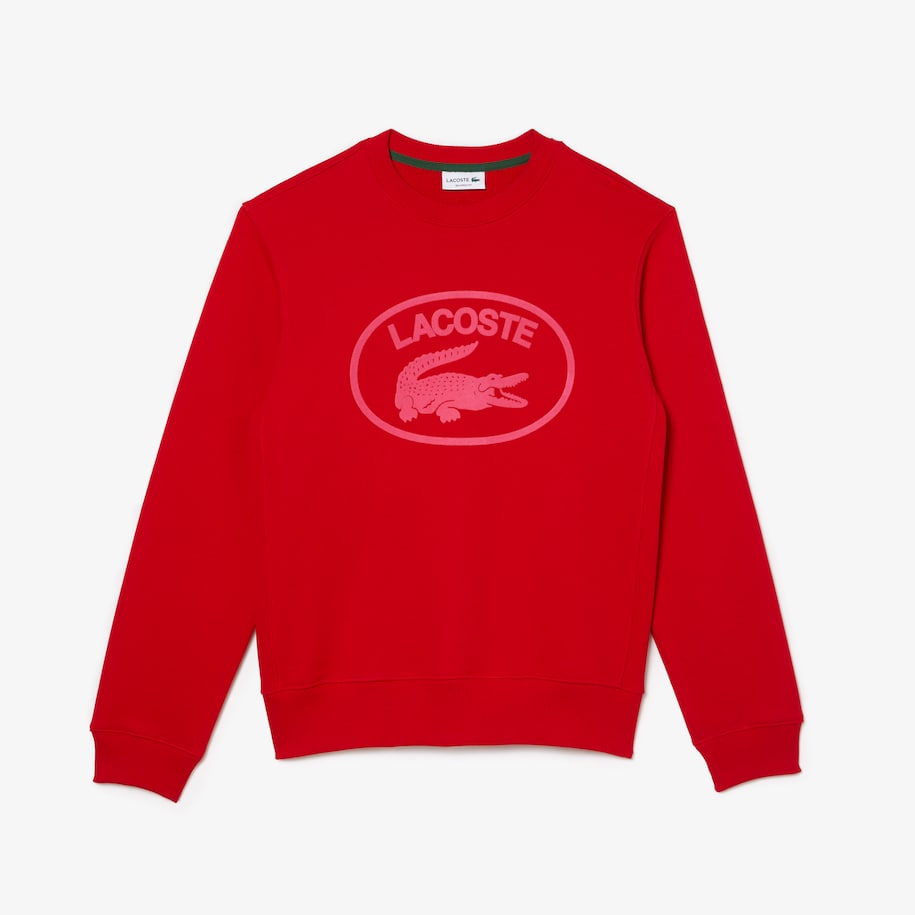 Lacoste - Relaxed Fit Organic Cotton Sweatshirt - Red/Pink