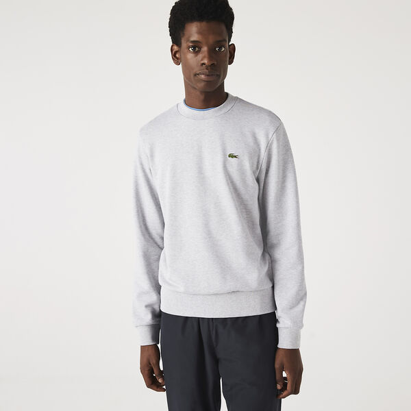 Lacoste - Classic Fit Crew Neck Sweatshirt - Silver Chine