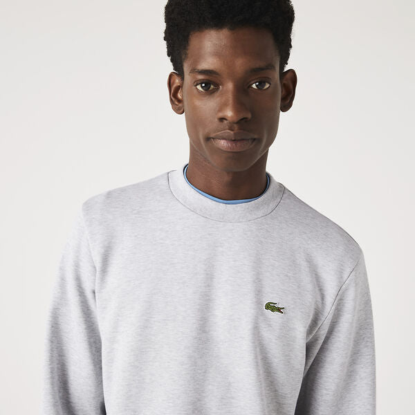 Lacoste Classic Fit Crew Neck Sweatshirt Silver Chine