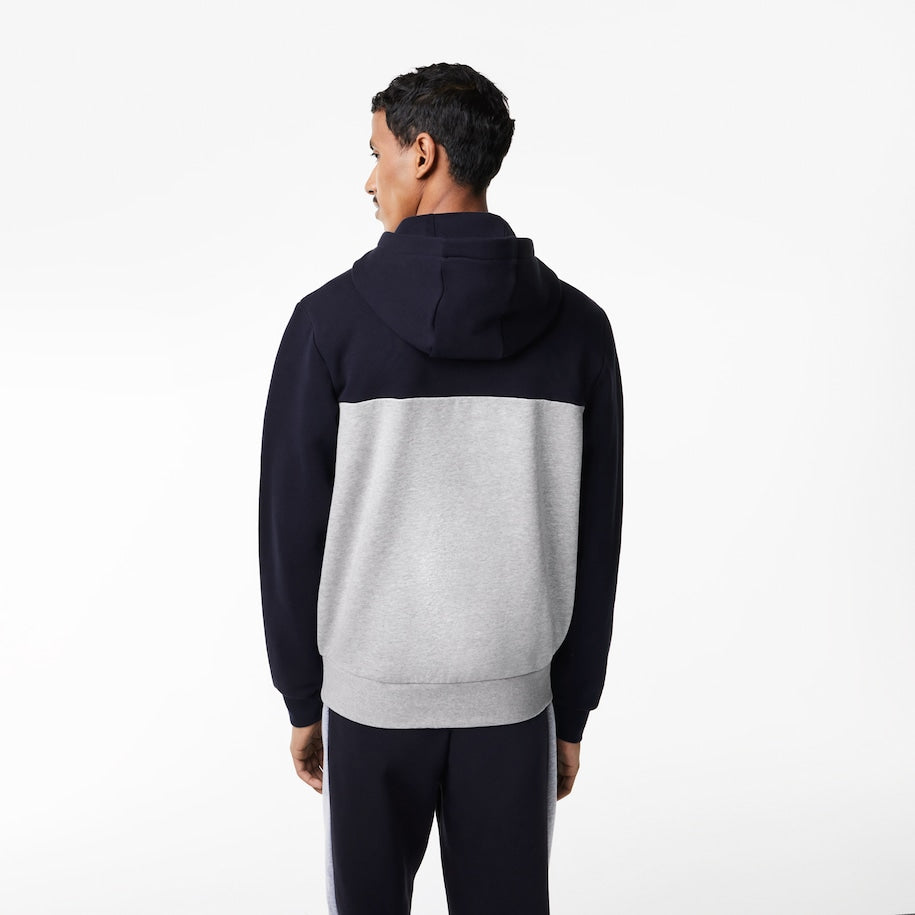 Lacoste - Colour Block Logo Hoodie - Navy Blue/Grey Chine