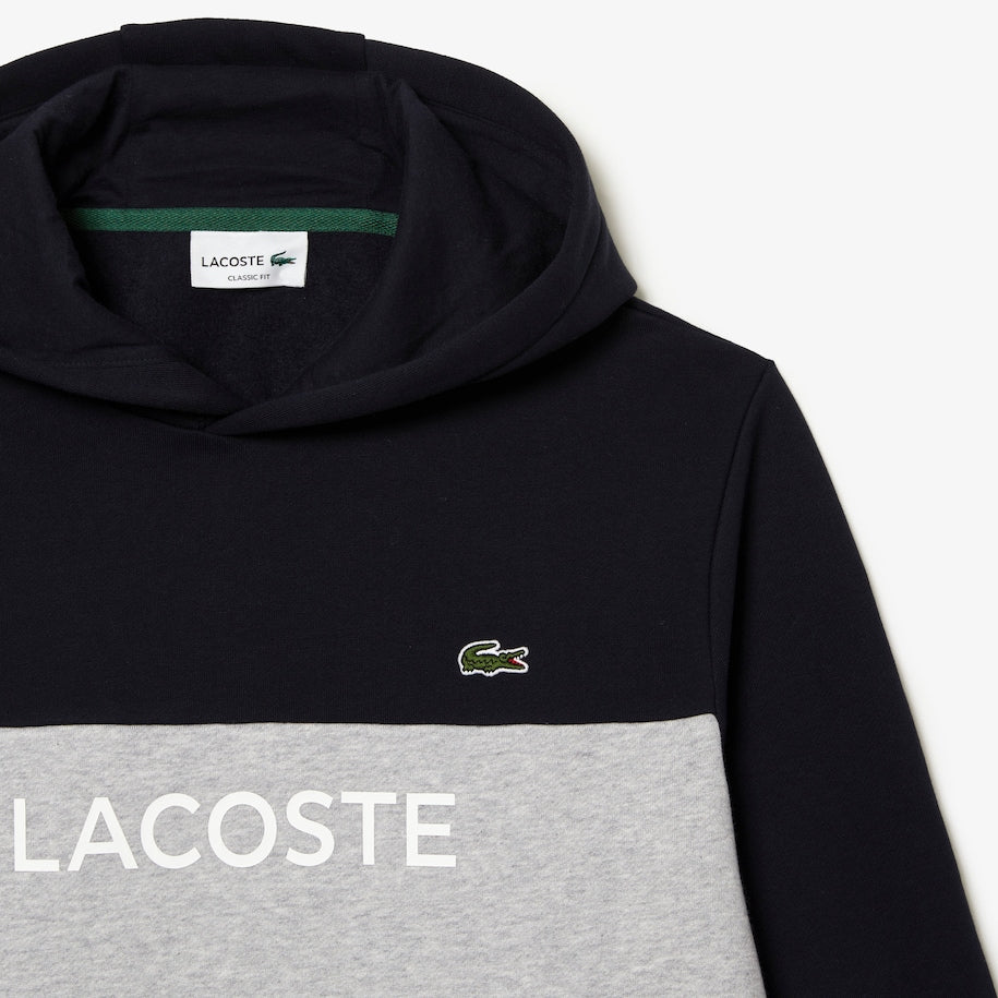 Lacoste - Colour Block Logo Hoodie - Navy Blue/Grey Chine