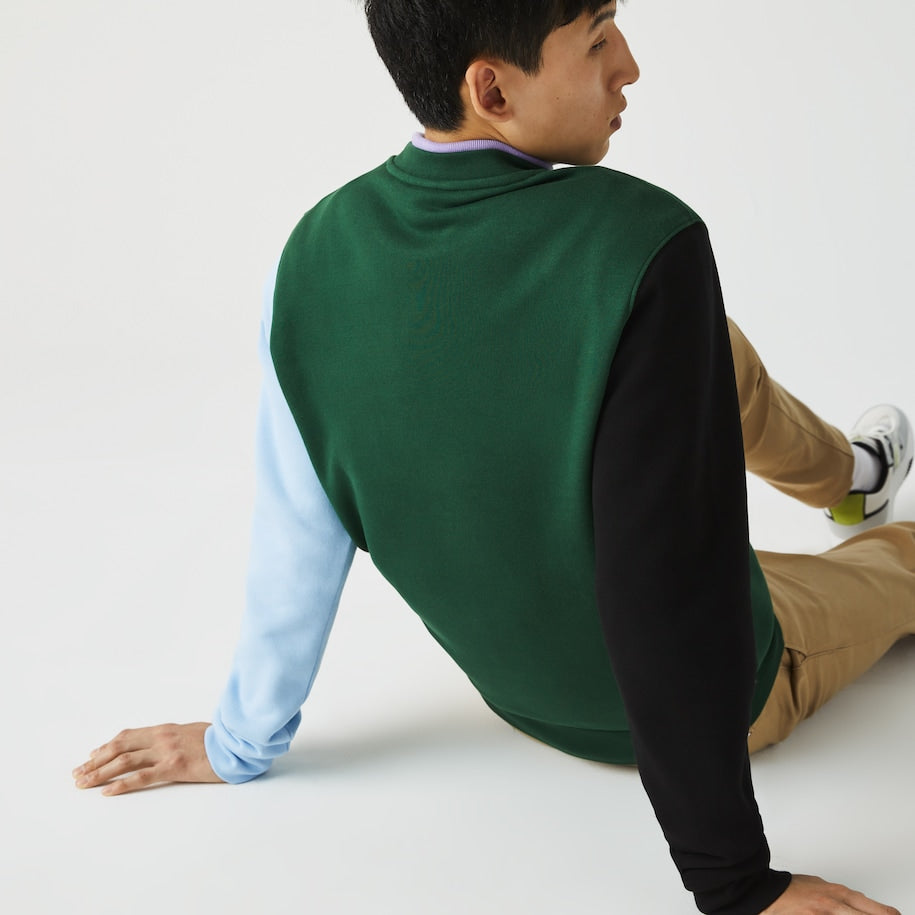 Lacoste - Brushed Fleece Sweatshirt - Green/Black/Blue