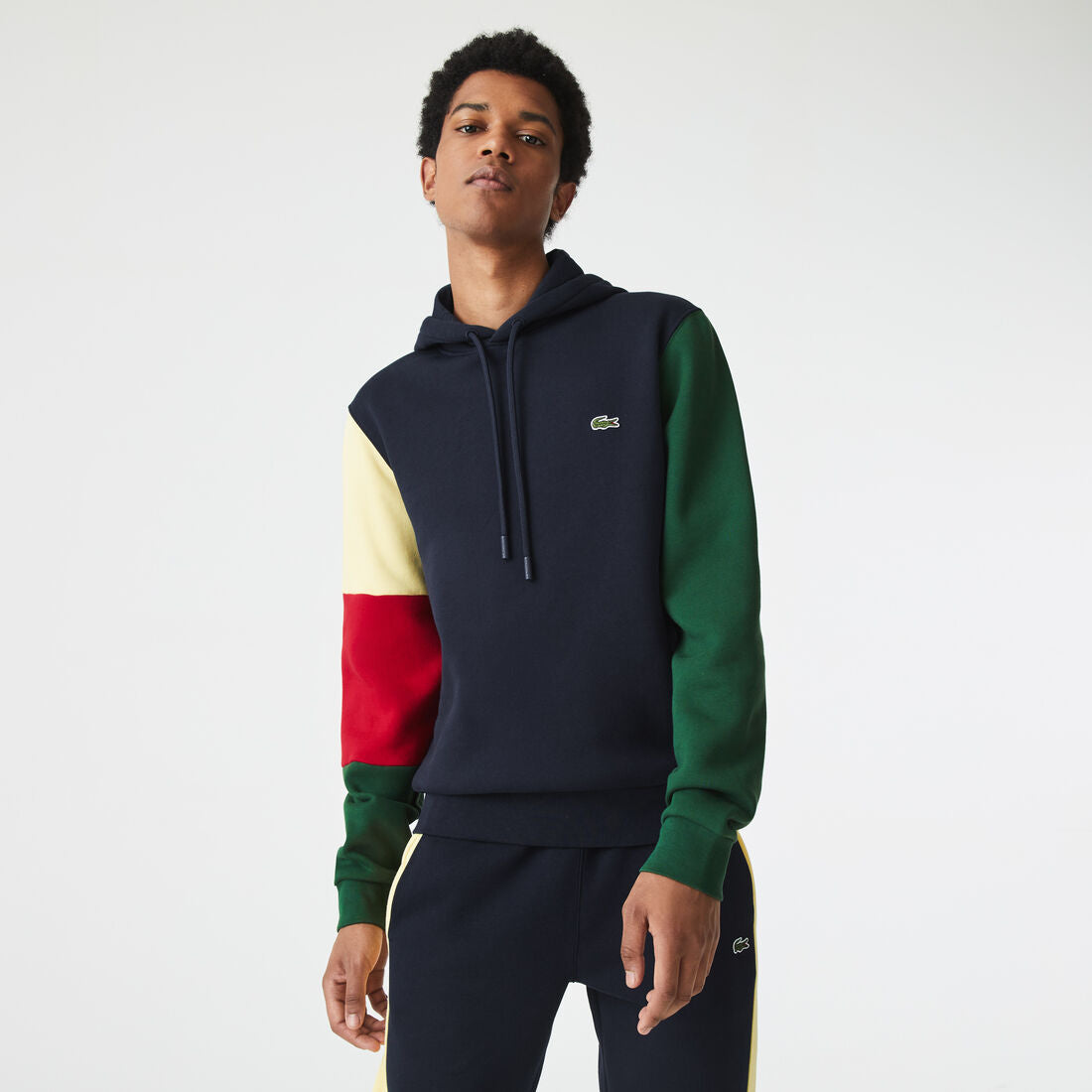 Lacoste - Colour-Block Hooded Sweatshirt - Navy/Green/Red/Yellow