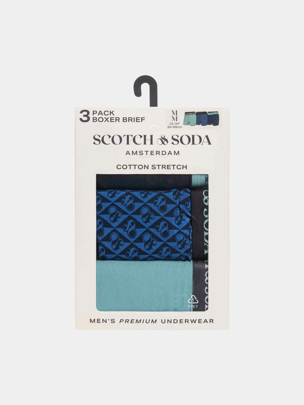 Scotch & Soda - 3 Pack Boxer Briefs - Green/Blue