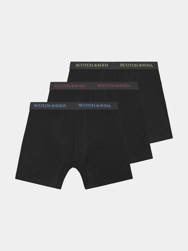 Scotch & Soda - 3 Pack Boxer Briefs - Black/Bright