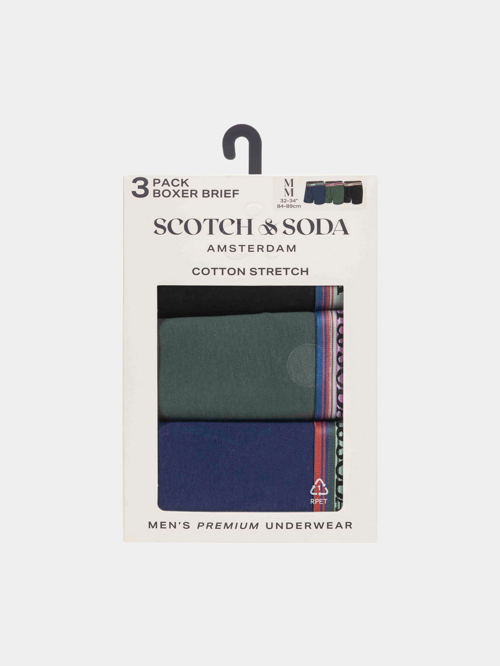 Scotch & Soda - 3 Pack Boxer Briefs - Green/Black