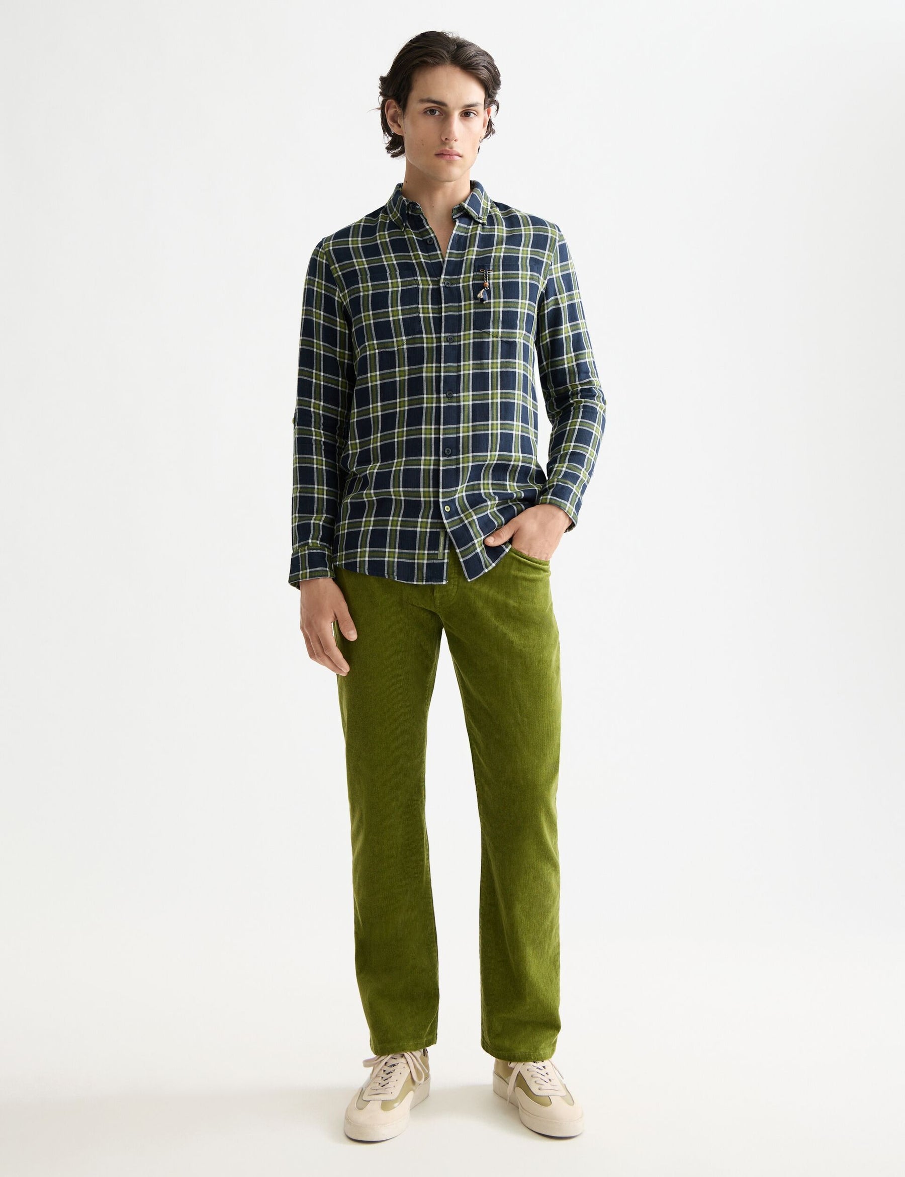 Scotch & Soda - The Zee Straight Corduroy Pant - Calla Green