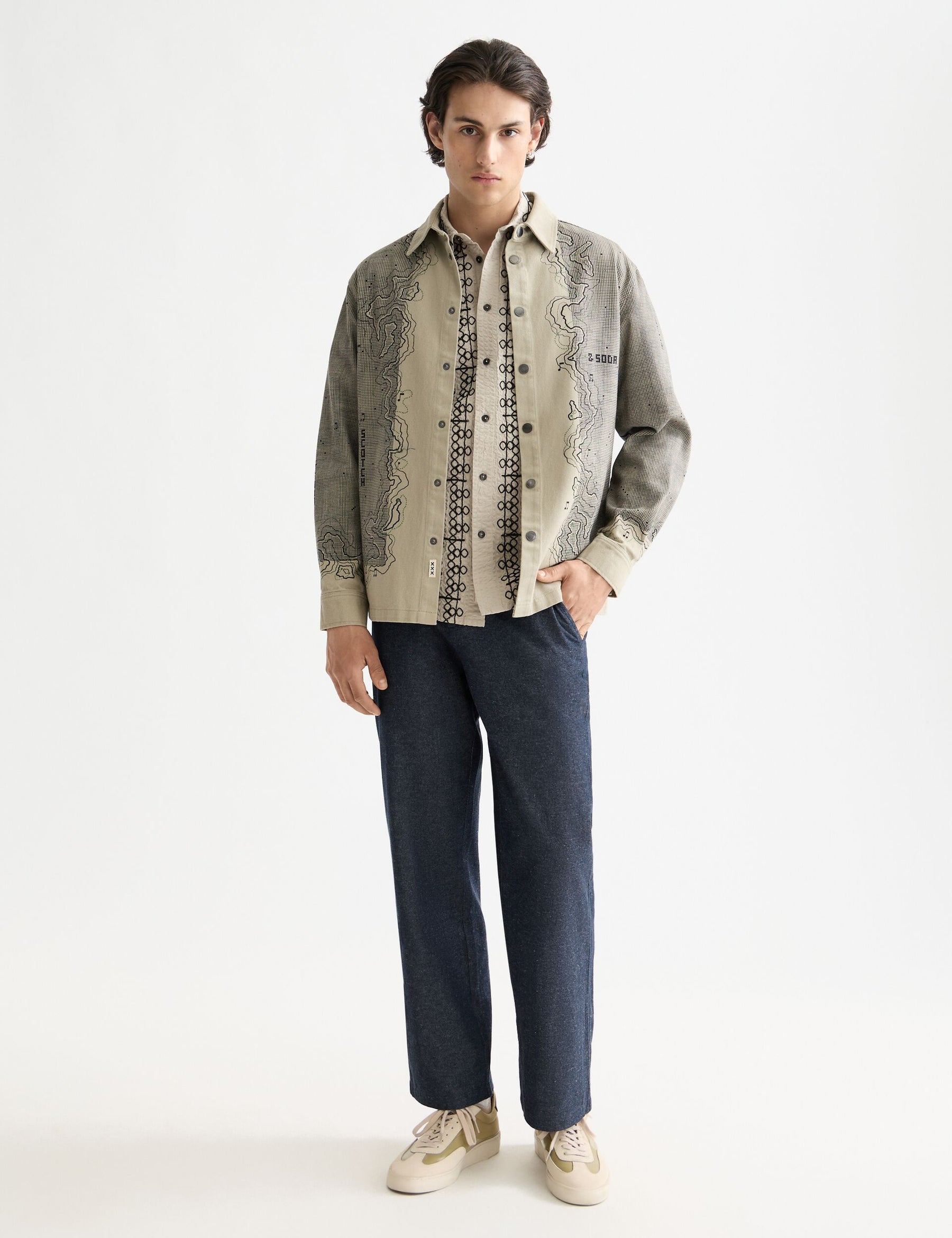 Scotch & Soda - Placement Graphic Overshirt - Plaza Taupe
