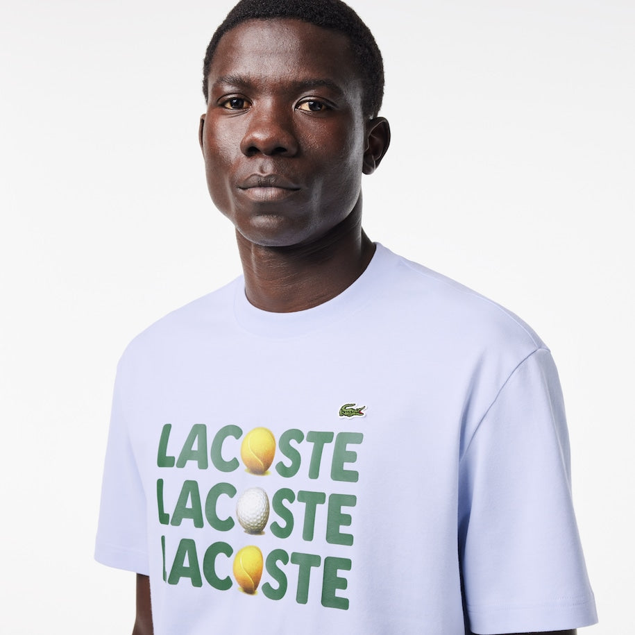 Lacoste - Heavy Cotton Ball Print Tee - Phoenix Blue