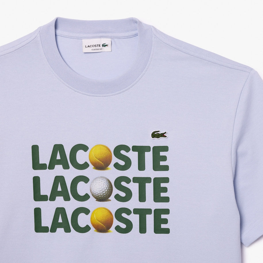 Lacoste - Heavy Cotton Ball Print Tee - Phoenix Blue