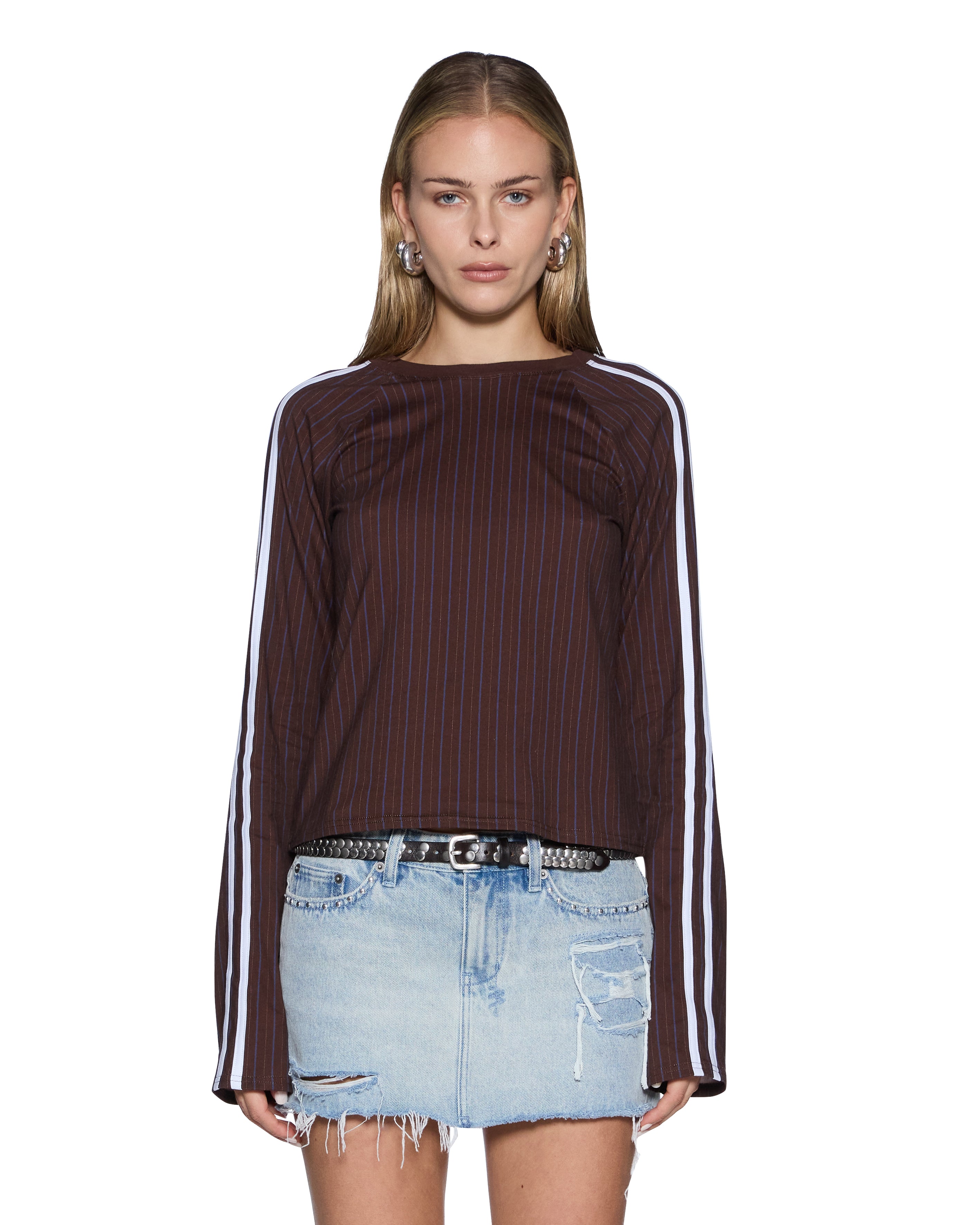 Ksubi - Porter LS Top - Choc Pinstripe